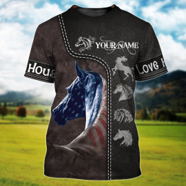 Horse USA Personalized All Over Print Unisex Tshirt