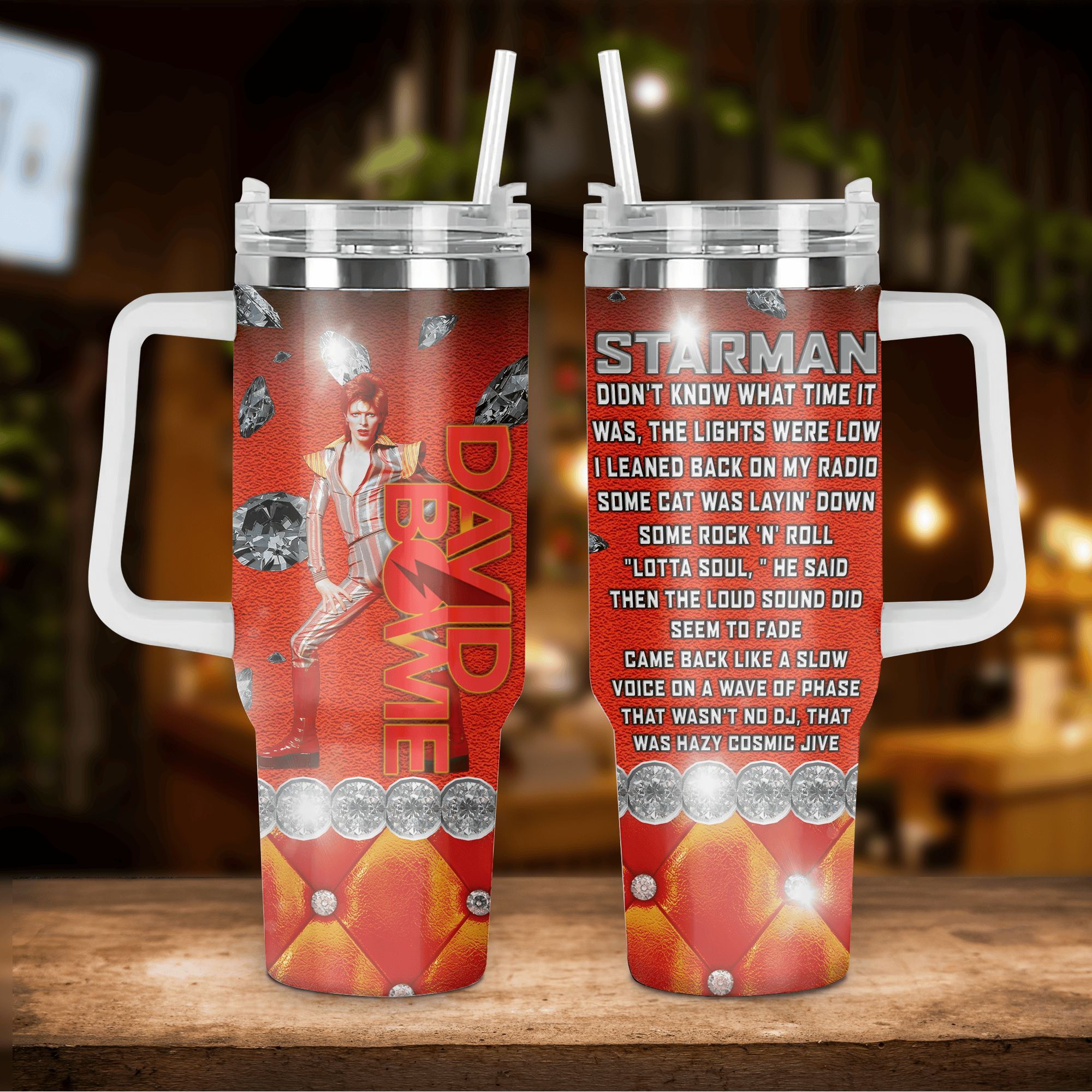 David Bowie Starman Customized 30oz or 40 Oz Tumbler HG