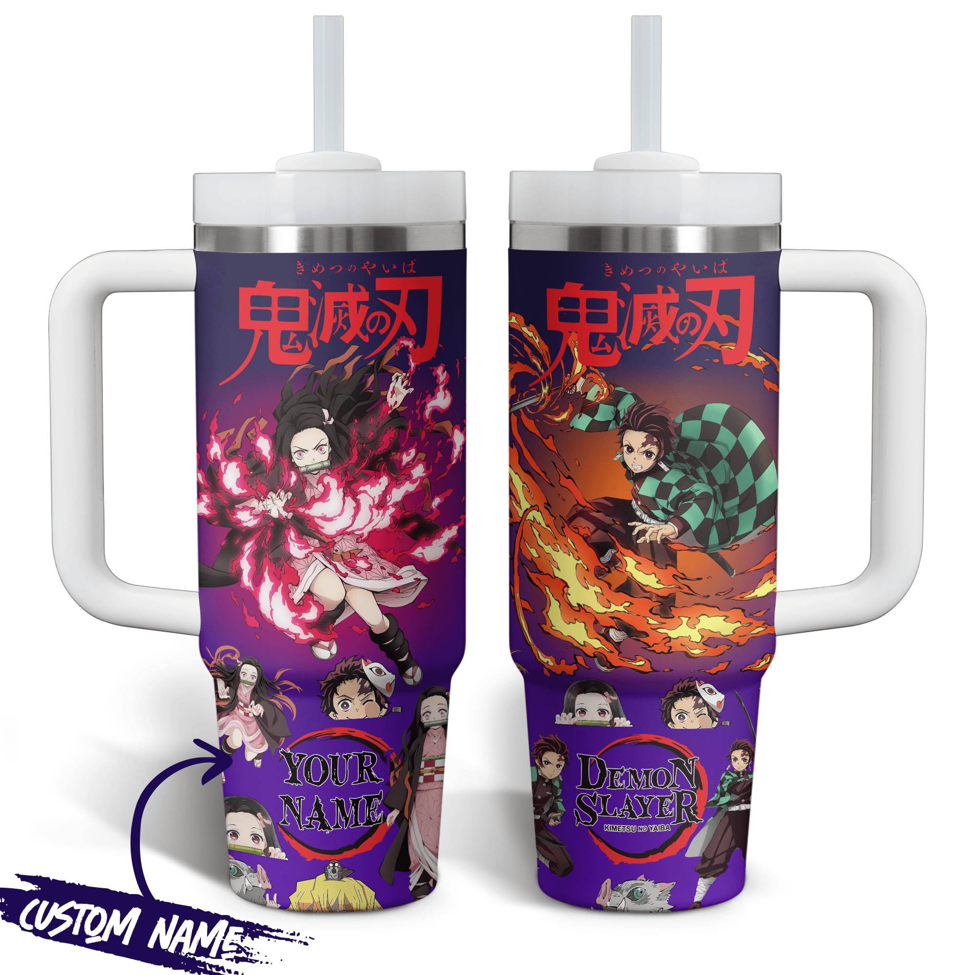 Demon Slayer Customized 30oz or 40 Oz Tumbler HG: Tanjiro & Nezuko