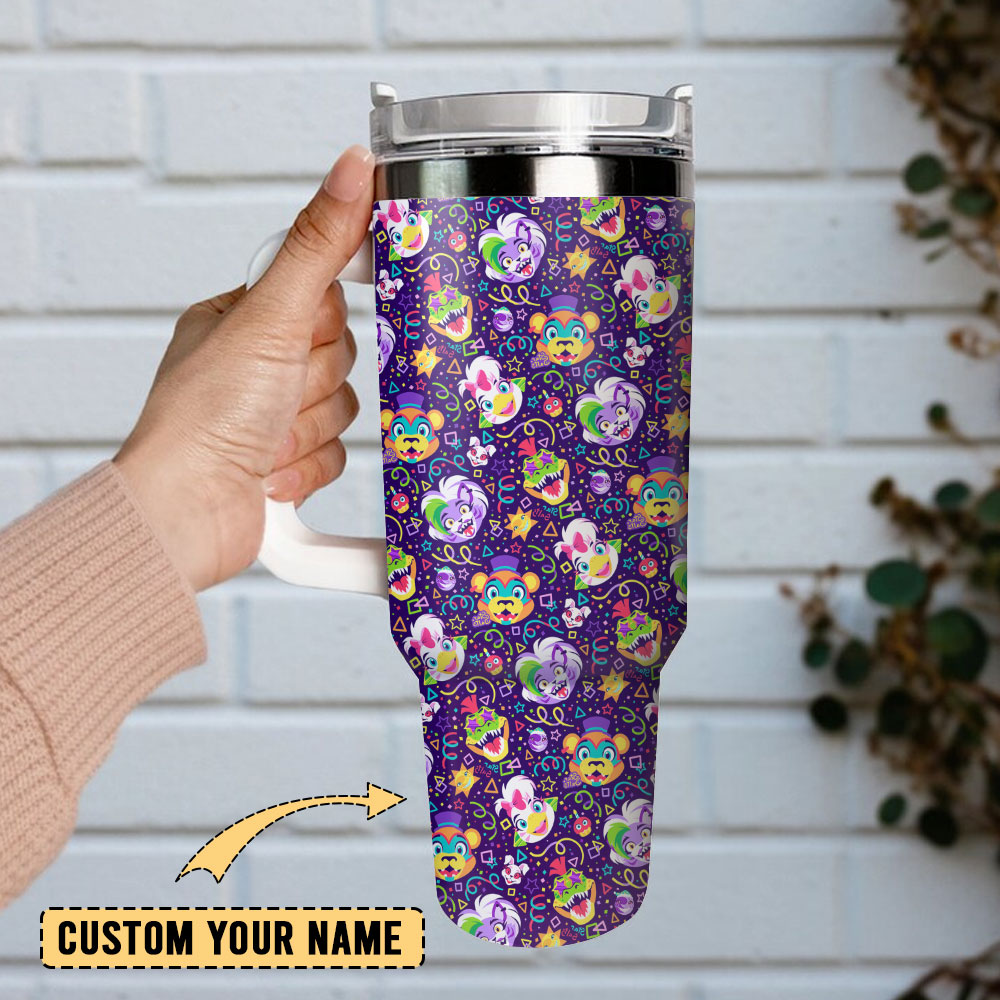 Five Nights At Freddy Amino Games Custom Quencher 30oz or 40oz Stainless Steel Tumbler With Handle, Best gifts for Friend Family NVA