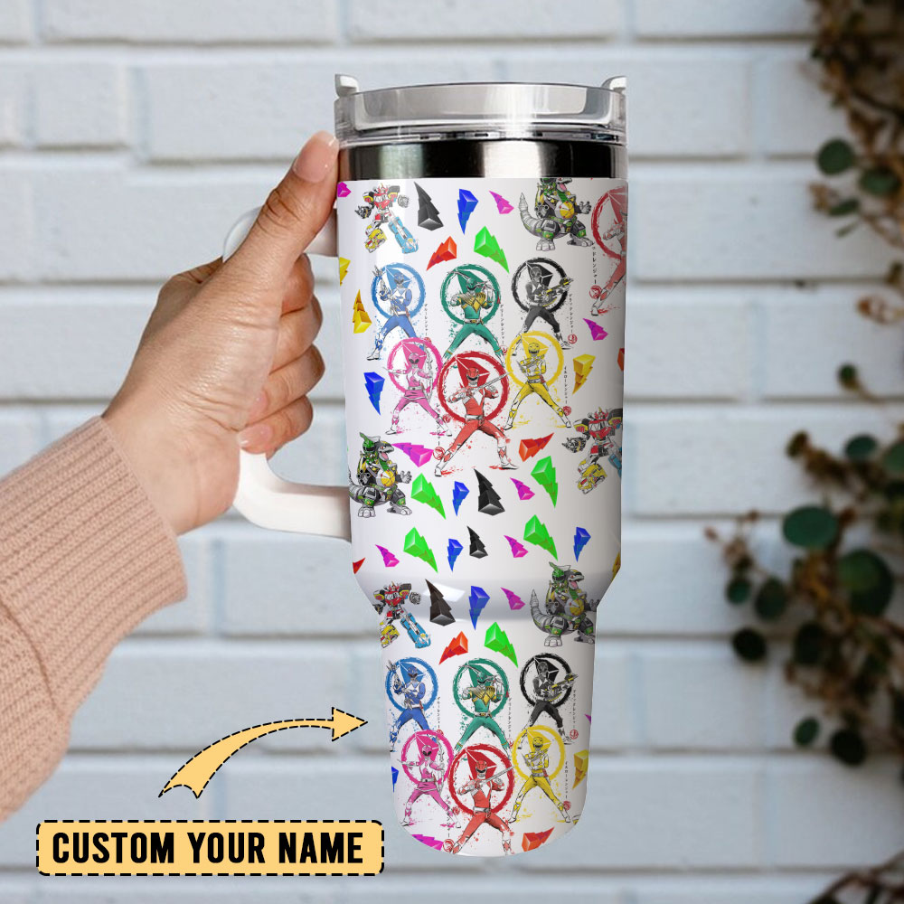 Power Rangers Custom Quencher 30oz or 40oz Stainless Steel Tumbler With Handle, Best gifts for Friend Family NVA