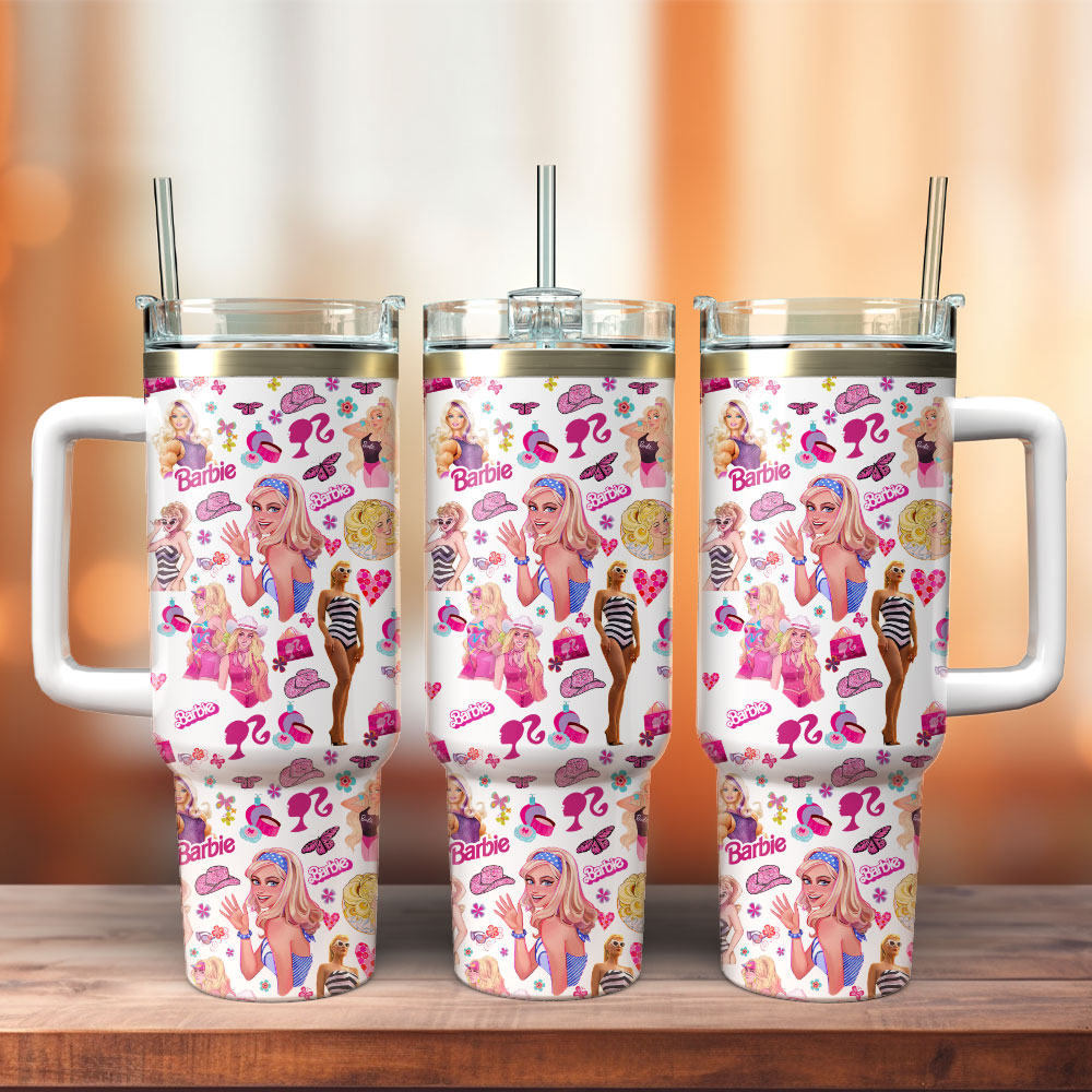 Barbie Fashion Doll Toy Custom Quencher 30oz or 40oz Stainless Steel Tumbler With Handle, Best gifts for Friend Family NVA