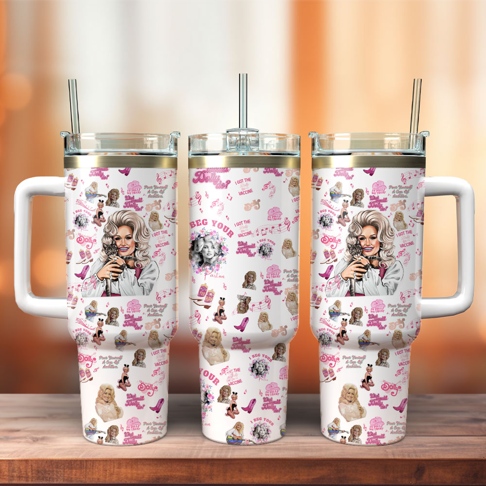 Dolly Parton Singer Song Writer Custom Quencher 30oz or 40oz Stainless Steel Tumbler With Handle, Best gifts for Friend Family NVA