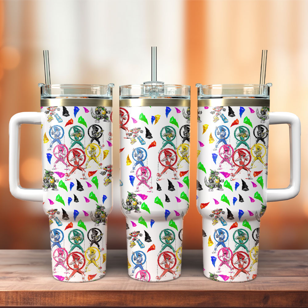 Power Rangers Custom Quencher 30oz or 40oz Stainless Steel Tumbler With Handle, Best gifts for Friend Family NVA