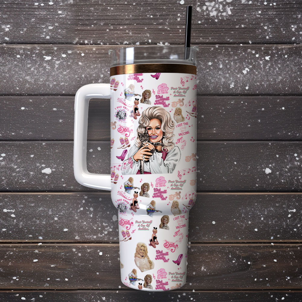 Dolly Parton Singer Song Writer Custom Quencher 30oz or 40oz Stainless Steel Tumbler With Handle, Best gifts for Friend Family NVA