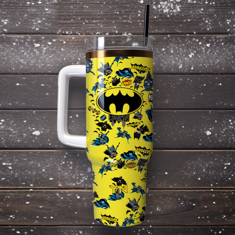 Batman DC Comics Superhero Films Custom 30oz or 40oz Quencher Stainless Steel Tumbler With Handle, Best Gift Idea NVA, Best Gift Idea NVA