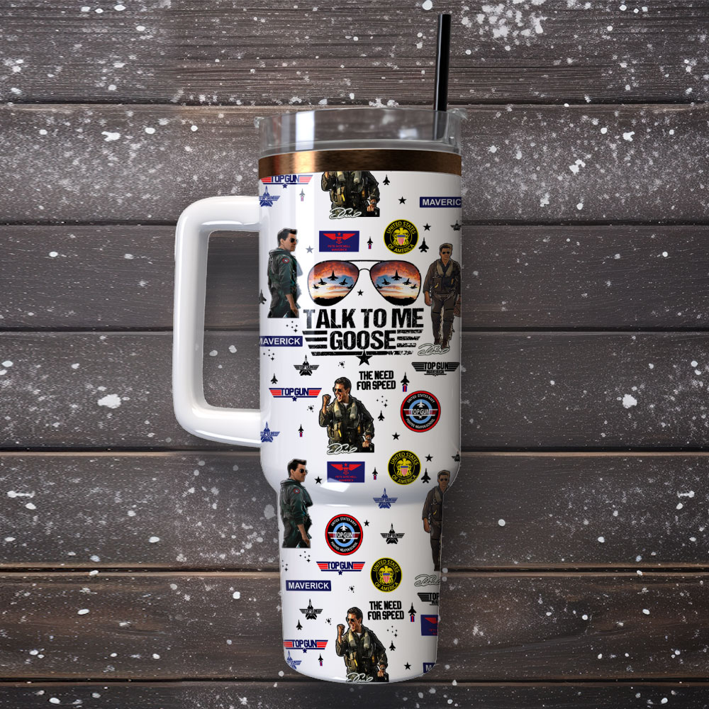 Top Gun Maverick Film Custom Quencher 30oz or 40oz Stainless Steel Tumbler With Handle, Best gifts for Friend Family NVA