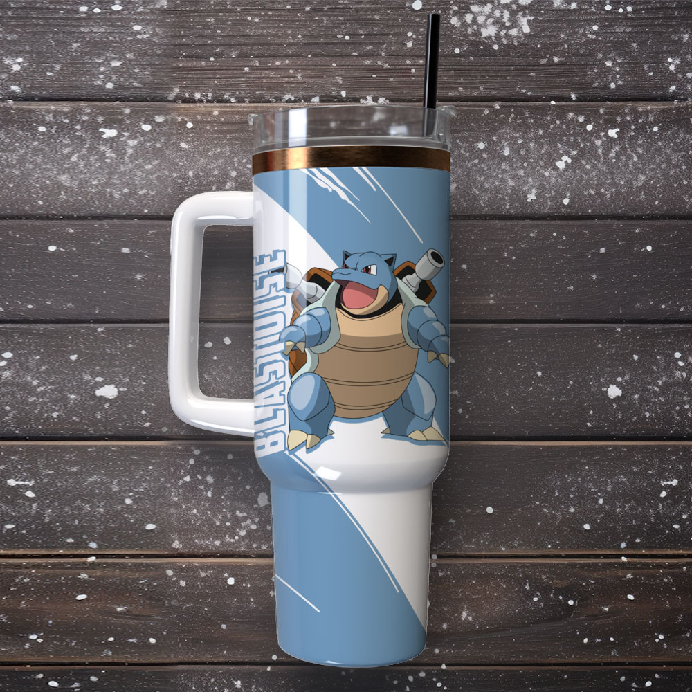 Blastoise Pokemon Anime Custom Quencher 30oz Or 40oz Stainless Steel Tumbler With Handle HG