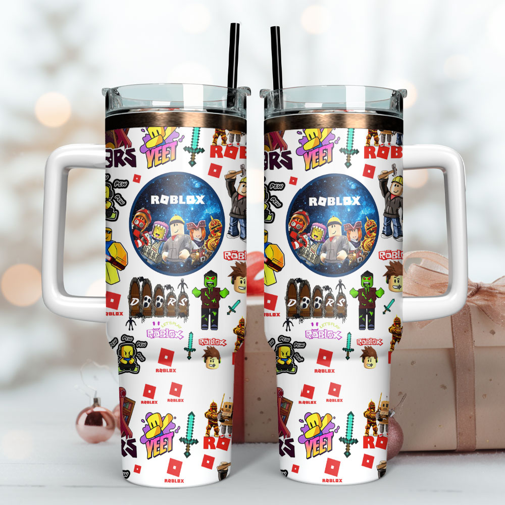 Roblox Lego Custom Quencher 30oz or 40oz Stainless Steel Tumbler With Handle, Best gifts for Friend Family NVA