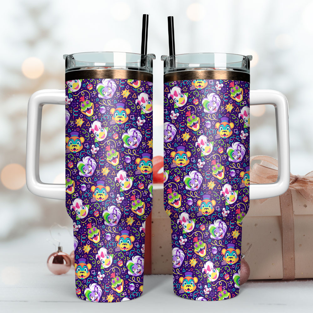 Five Nights At Freddy Amino Games Custom Quencher 30oz or 40oz Stainless Steel Tumbler With Handle, Best gifts for Friend Family NVA