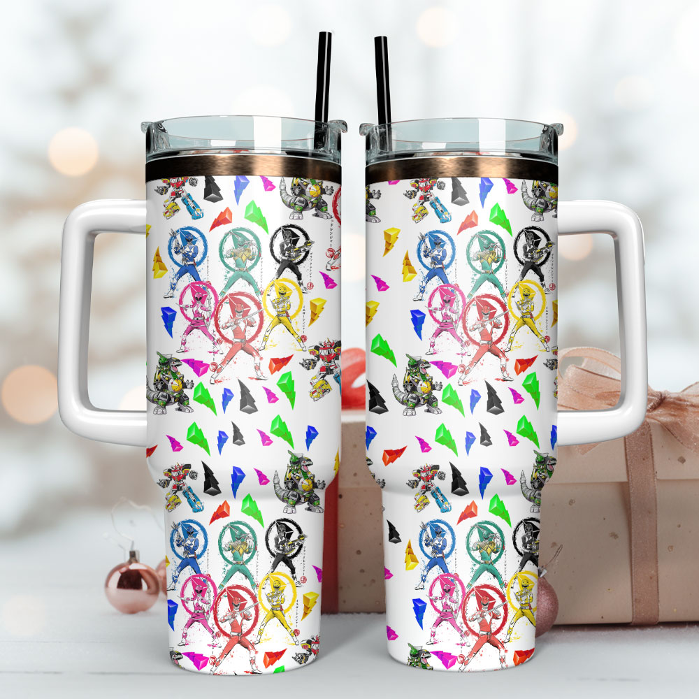 Power Rangers Custom Quencher 30oz or 40oz Stainless Steel Tumbler With Handle, Best gifts for Friend Family NVA