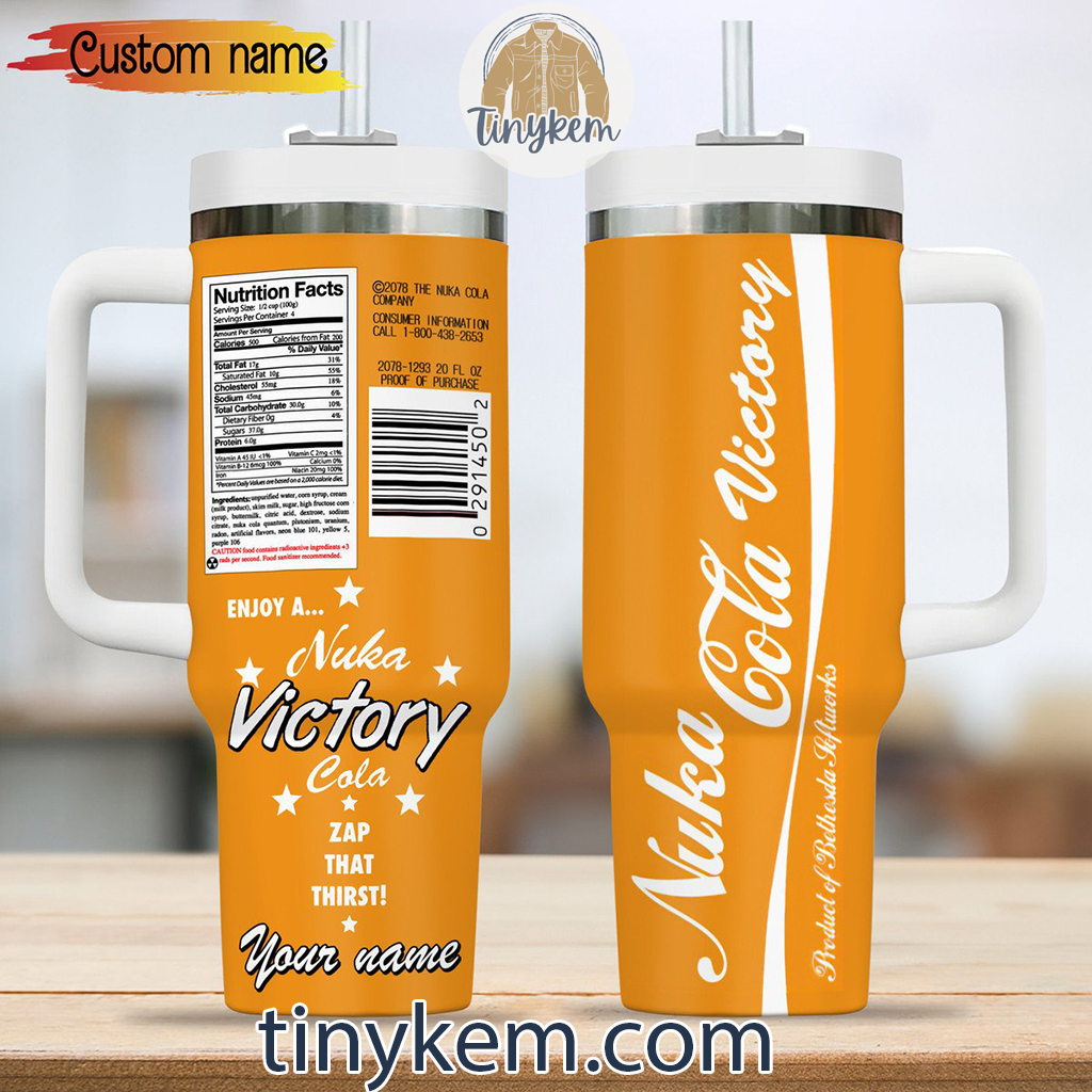 Nuka Victory Cola Customized Orange 30oz or 40 Oz Tumbler HG