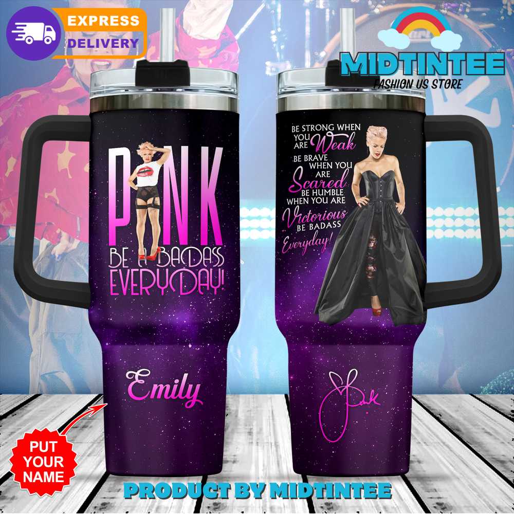 Pink Everyday Custom Name Birthday Xmas Gift For Her Him 30oz or 40oz Tumbler LN