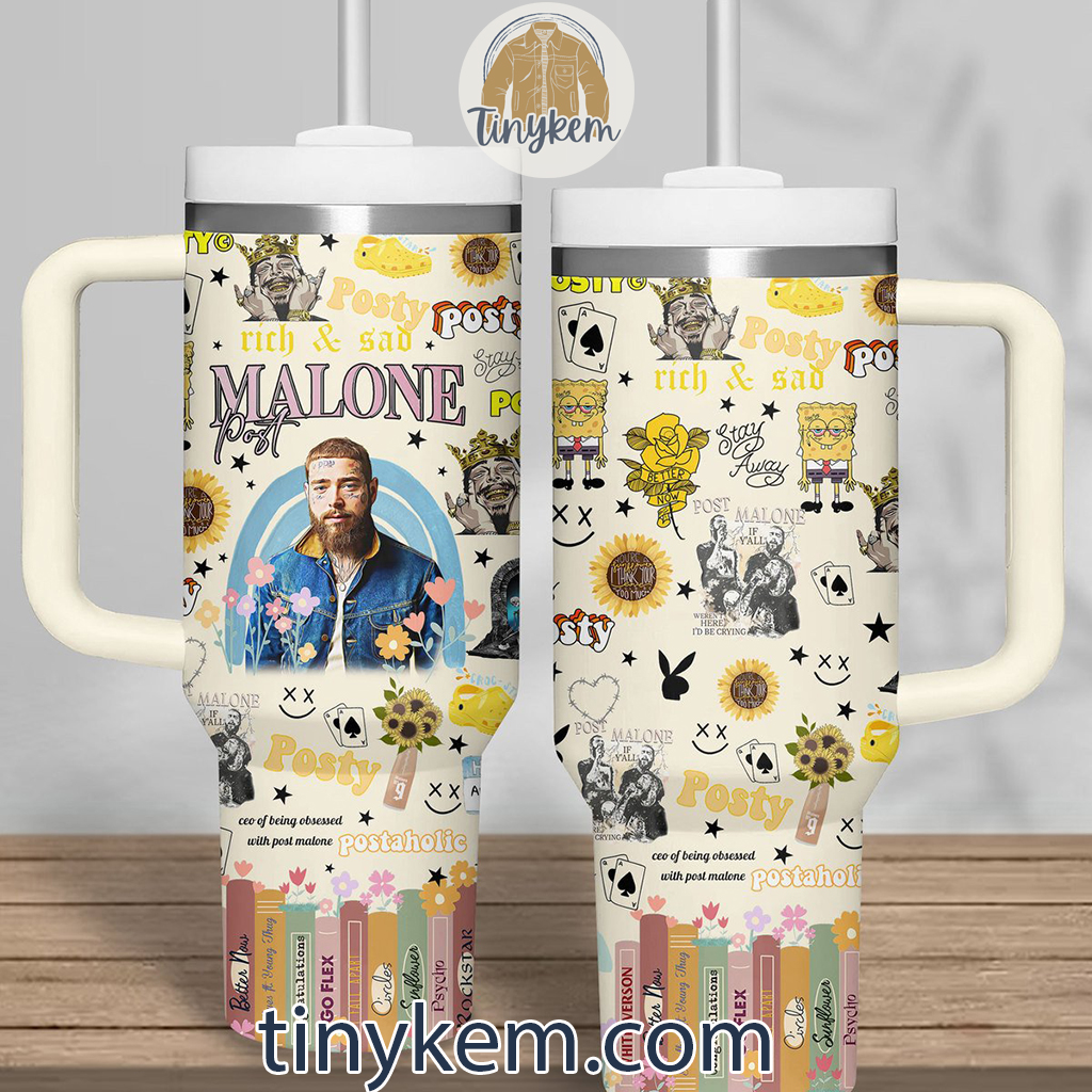 Post Malone 30oz or 40 Oz Tumbler HG With Retro Style