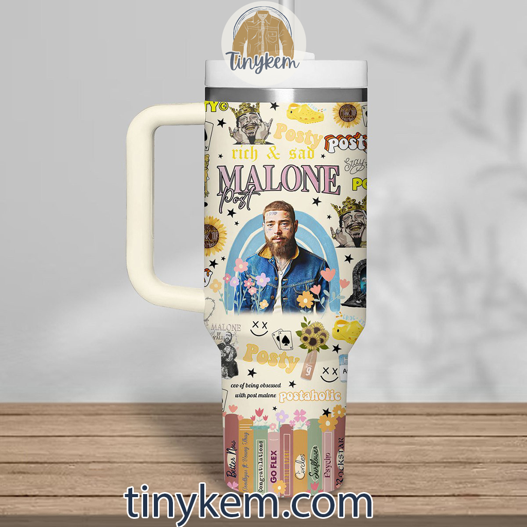 Post Malone 30oz or 40 Oz Tumbler HG With Retro Style