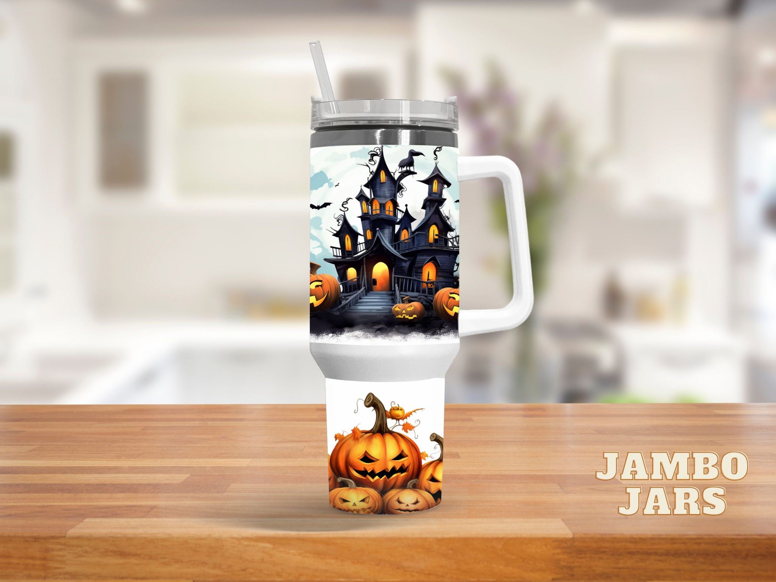 Halloween Haunted House 30oz or 40oz Quencher Tumbler LN