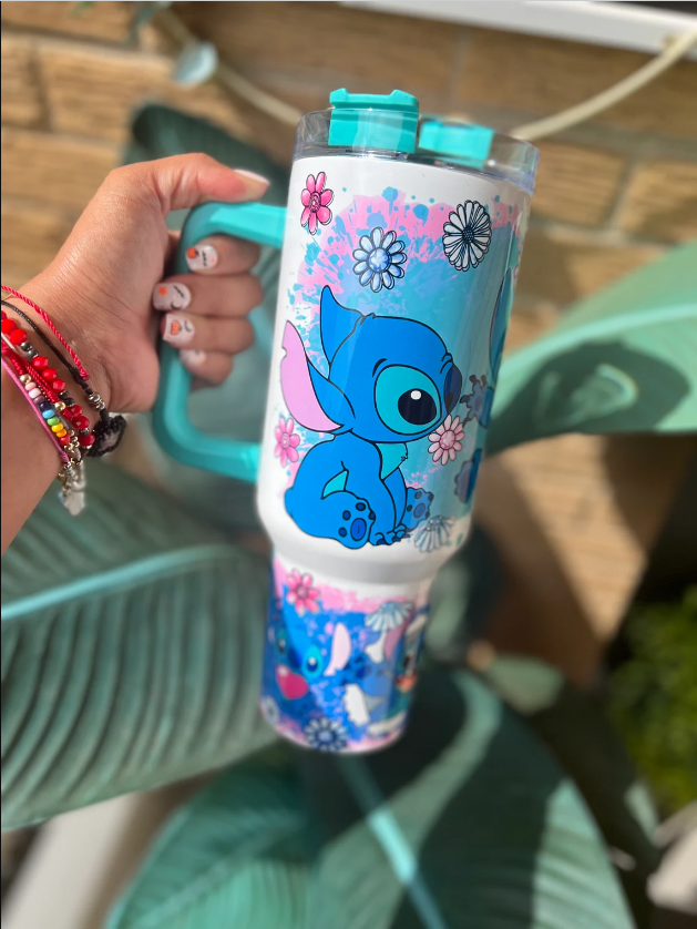 Disney Stitch Tumbler 30oz or 40oz Tumbler 40 oz tumbler with handle, Birthday Anniversary Gift for Disney fan HFN