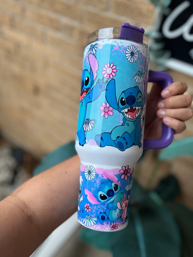 Disney Stitch Tumbler 30oz or 40oz Tumbler 40 oz tumbler with handle, Birthday Anniversary Gift for Disney fan HFN
