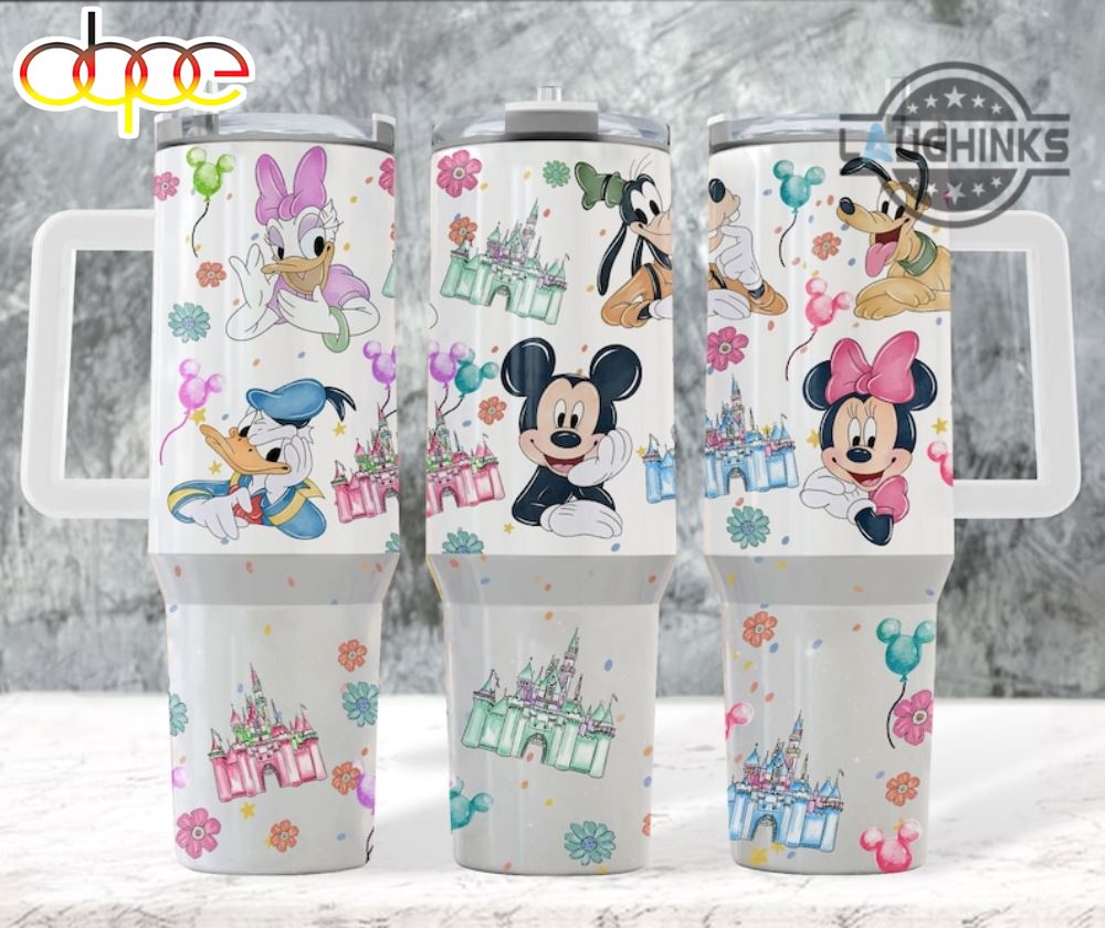 Disney Tumbler Disneyland Cartoon Tumbler Mickey Minnie Mouse Donald Duck Goofy And Friends 30oz or 40oz Quencher Tumbler Gift for her Him Birthday Gift LNs