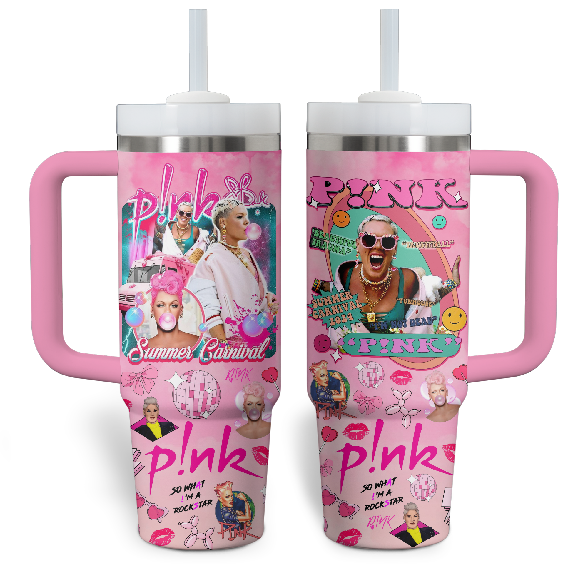 Pink Summer Carnival 30oz or 40 Oz Tumbler HG: Gift for P!nk fans