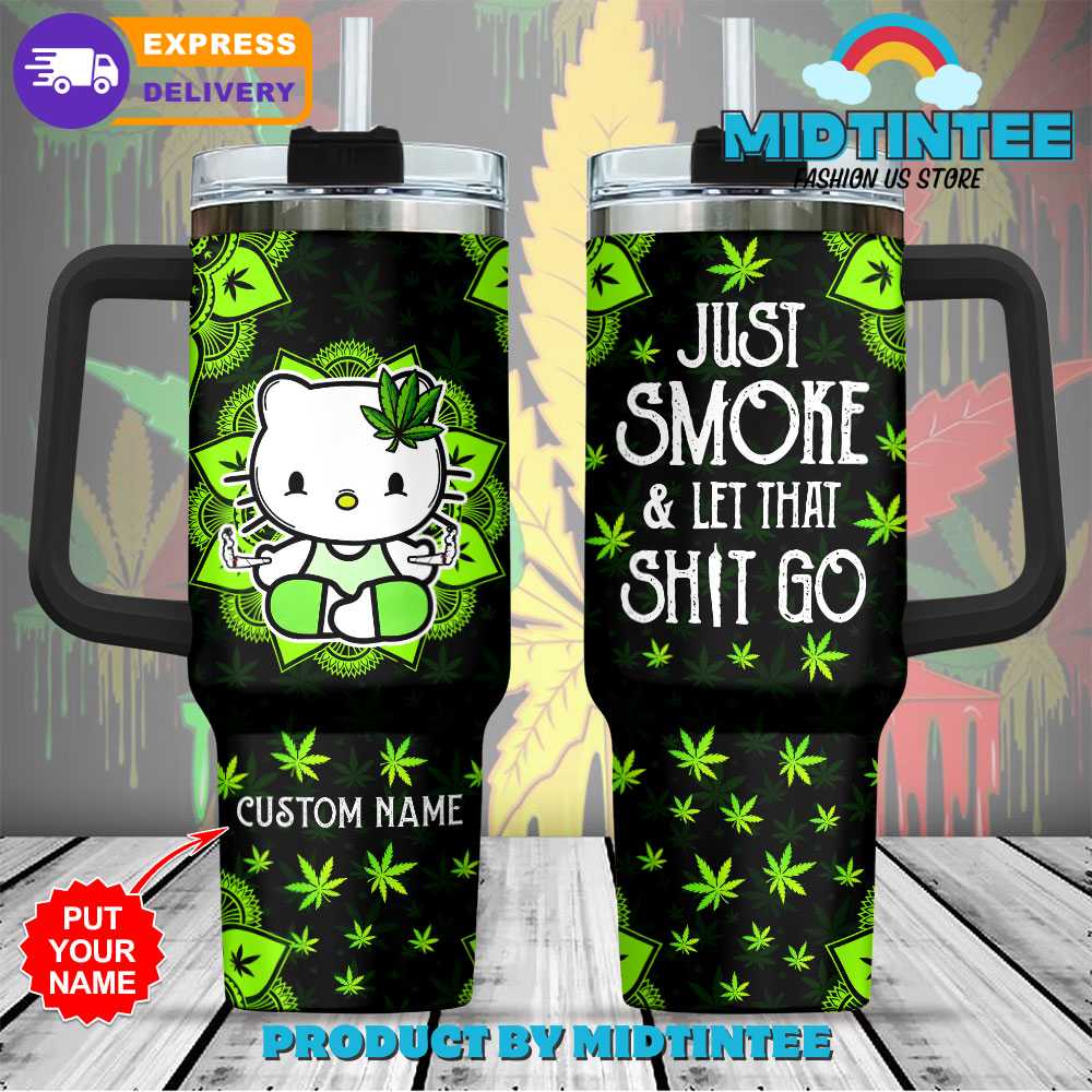 Pot Leaf Higher X Hello Kitty Custom Name Birthday Xmas Gift For Her Him 30oz or 40oz Tumbler LN