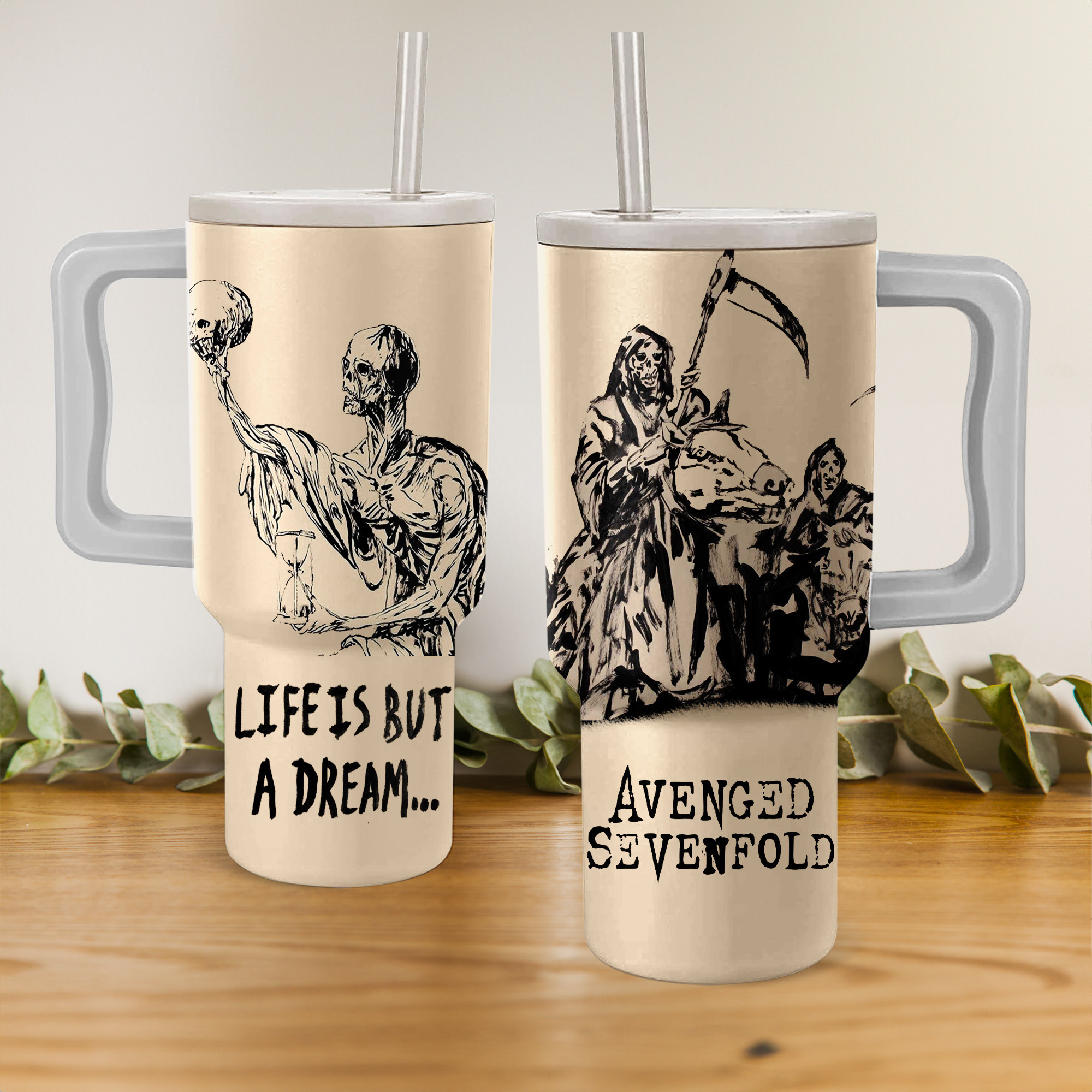Avenged Sevenfold Music Custom Stanley Quencher 40oz Stainless Steel Tumbler HG With Handle