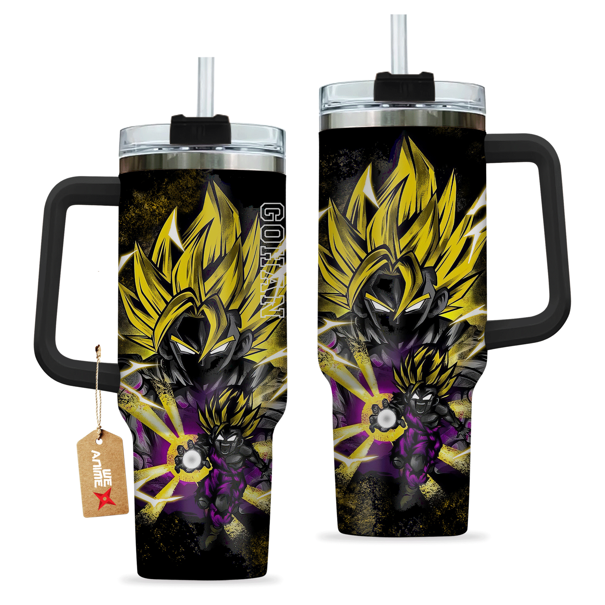 Gohan Teen Super Saiyan Dragon Ball Anime Custom Quencher 30oz or 40oz Stainless Steel Tumbler With Handle HG