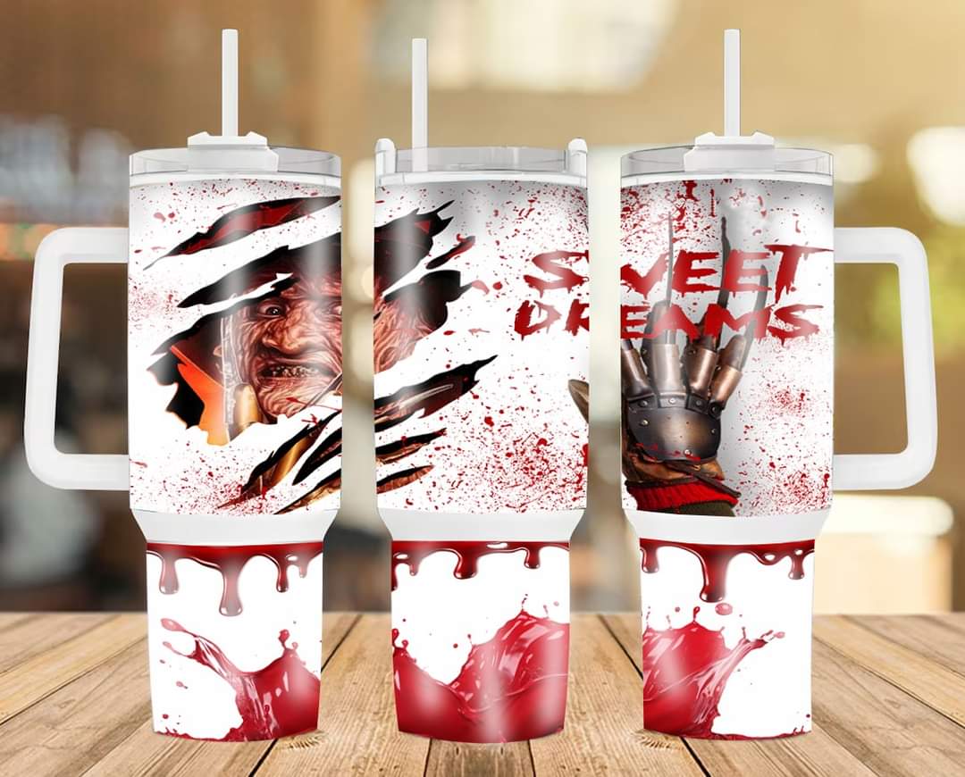 Halloween Freddy Krueger A Nightmare On Elm Street Movies 30oz or 40oz Quencher Tumbler Stainless Steel, Best Gifts NVA