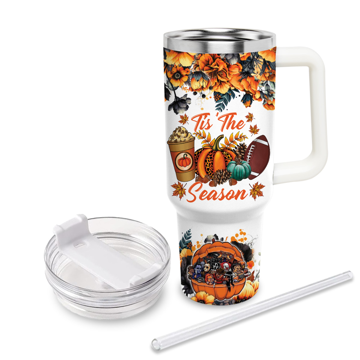 Horror Movie Characters Movie Custom Quencher 30oz or 40oz Stainless Steel Tumbler HG With Handle