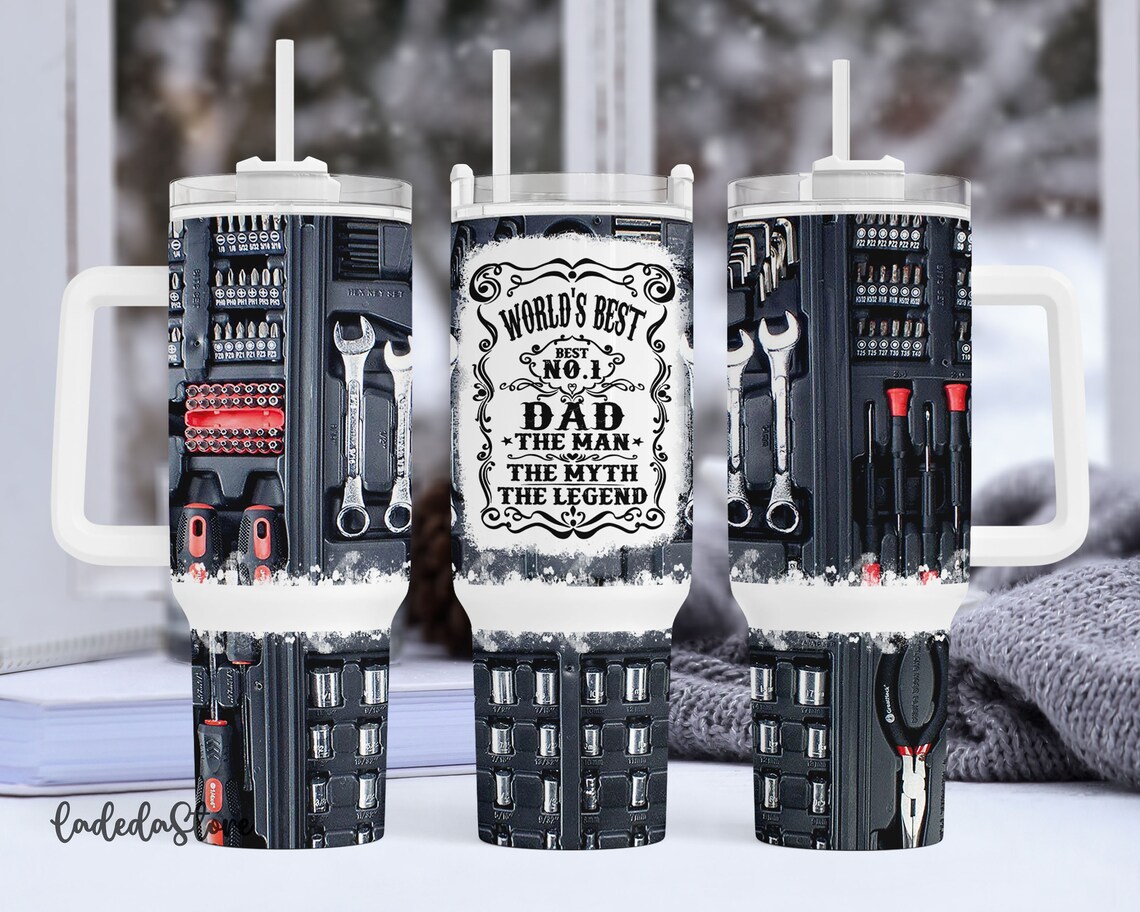 World's Best Dad The Man The Myth The Legend Dad Mechanic 30oz or 40oz Quencher Tumbler Him Birthday Gift LN Best Dad Ever Gift For Father's Day