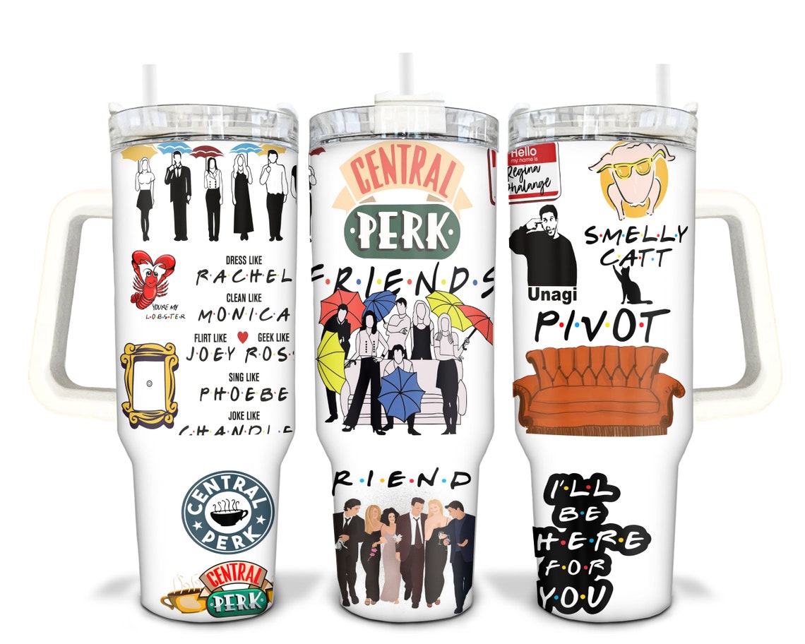 Friends Sublimated 30oz or 40oz Quencher Tumbler Gift For Her Him Birthday Gift LN
