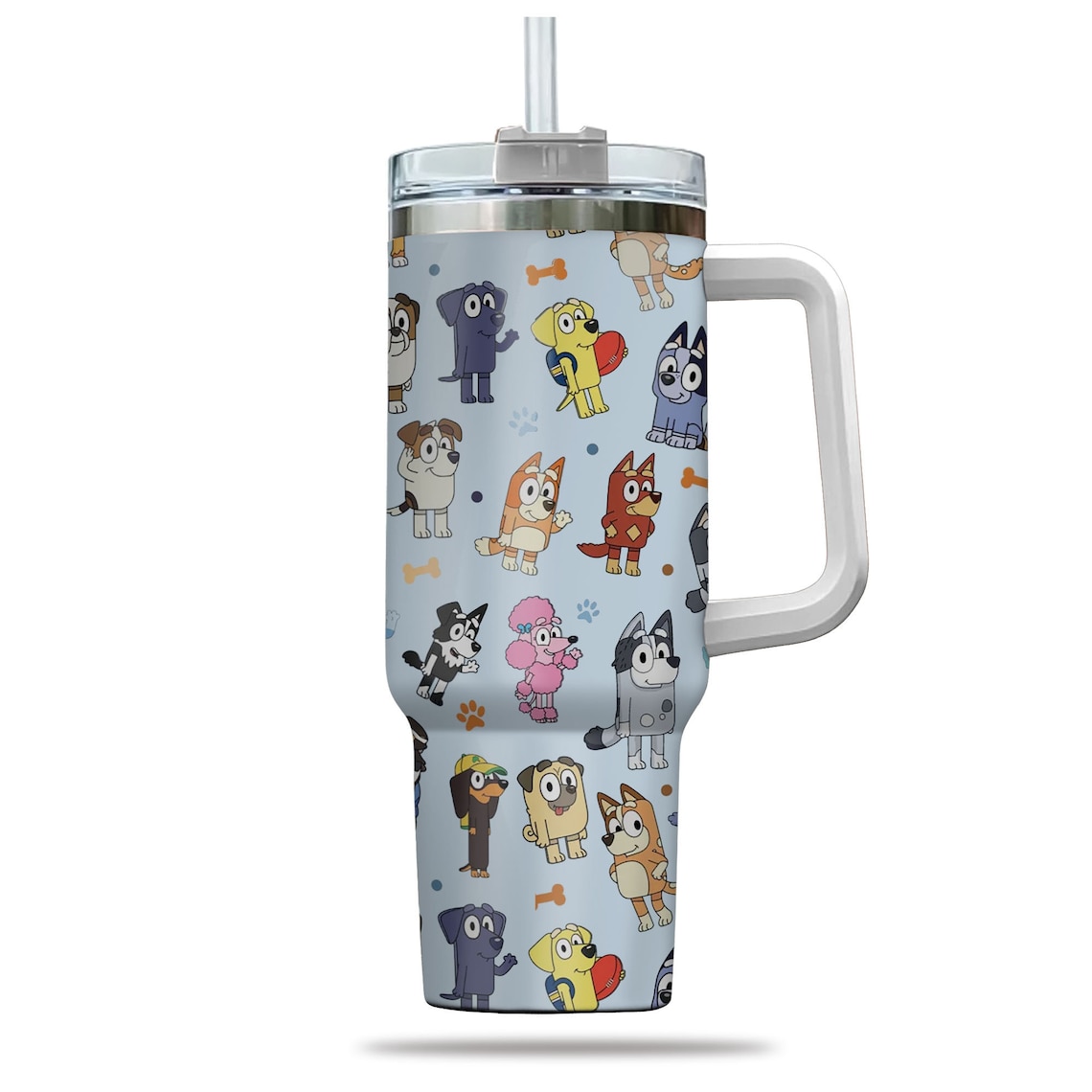 Blue Dog Blu3y do Bingo and Family Cartoon 30oz or 40oz Quencher Tumbler LN Blu3y And Friend