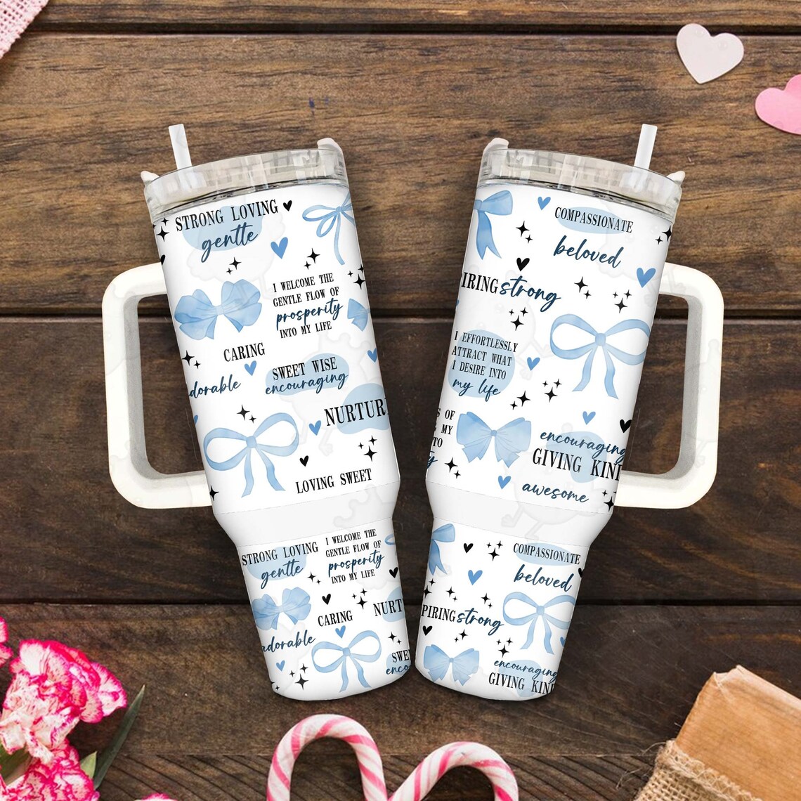 Mama Bow Coquette 30oz or 40oz Quencher Tumbler Gift For Her Him Birthday Gift LN Blue Mama Tumbler Mothers Day Gift Tumbler