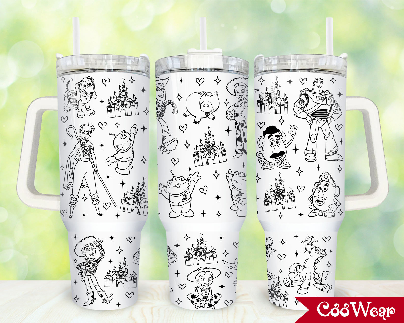 Toy Story Movies Characters 30oz or 40oz Tumbler with Handle, Gift for Disney Fan Jessie Woody Birthday Anniversary Tumbler Gift HFN