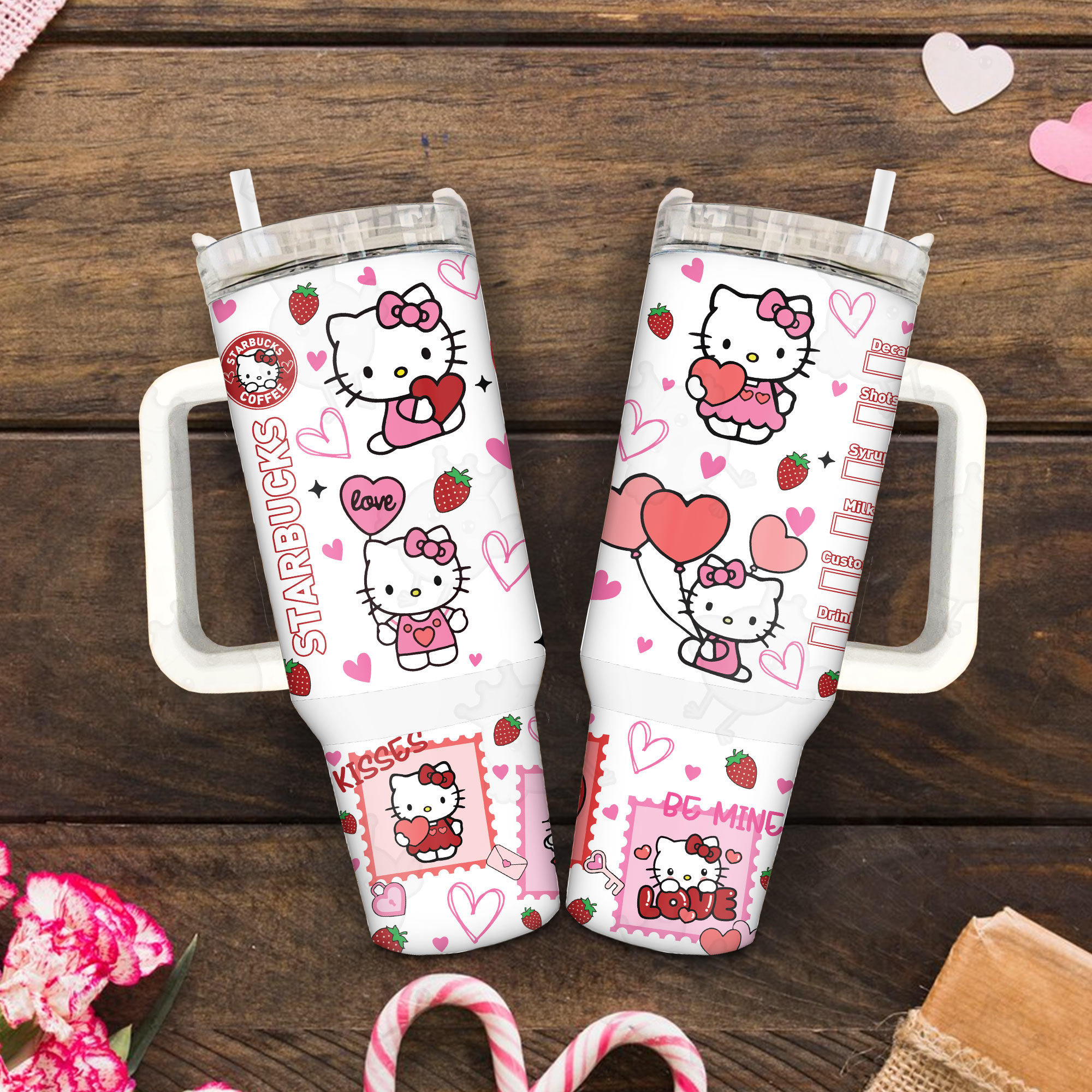 Be Mine Pink Kittybucks Valentine 30oz or 40oz Quencher Tumble, Valentine Cartoon 40oz Tumbler, Pink Cat Tumbler, Valentine Movies Fan Gift HFN