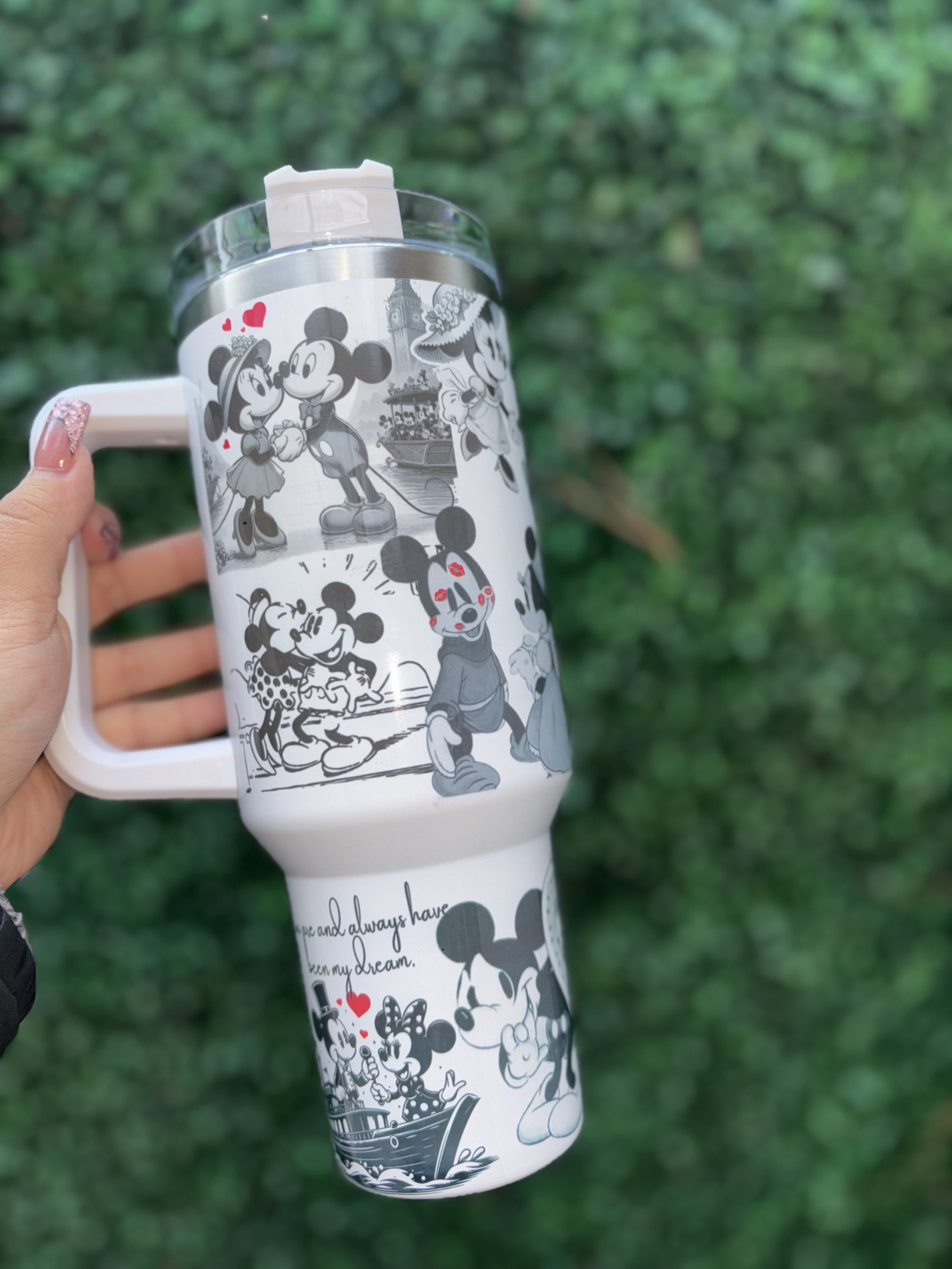 Mickey Mouse| Valentines Day Tumbler Gift| 30oz or 40oz Tumbler with handle, Birthday Anniversary Gift for Disney fan HFN