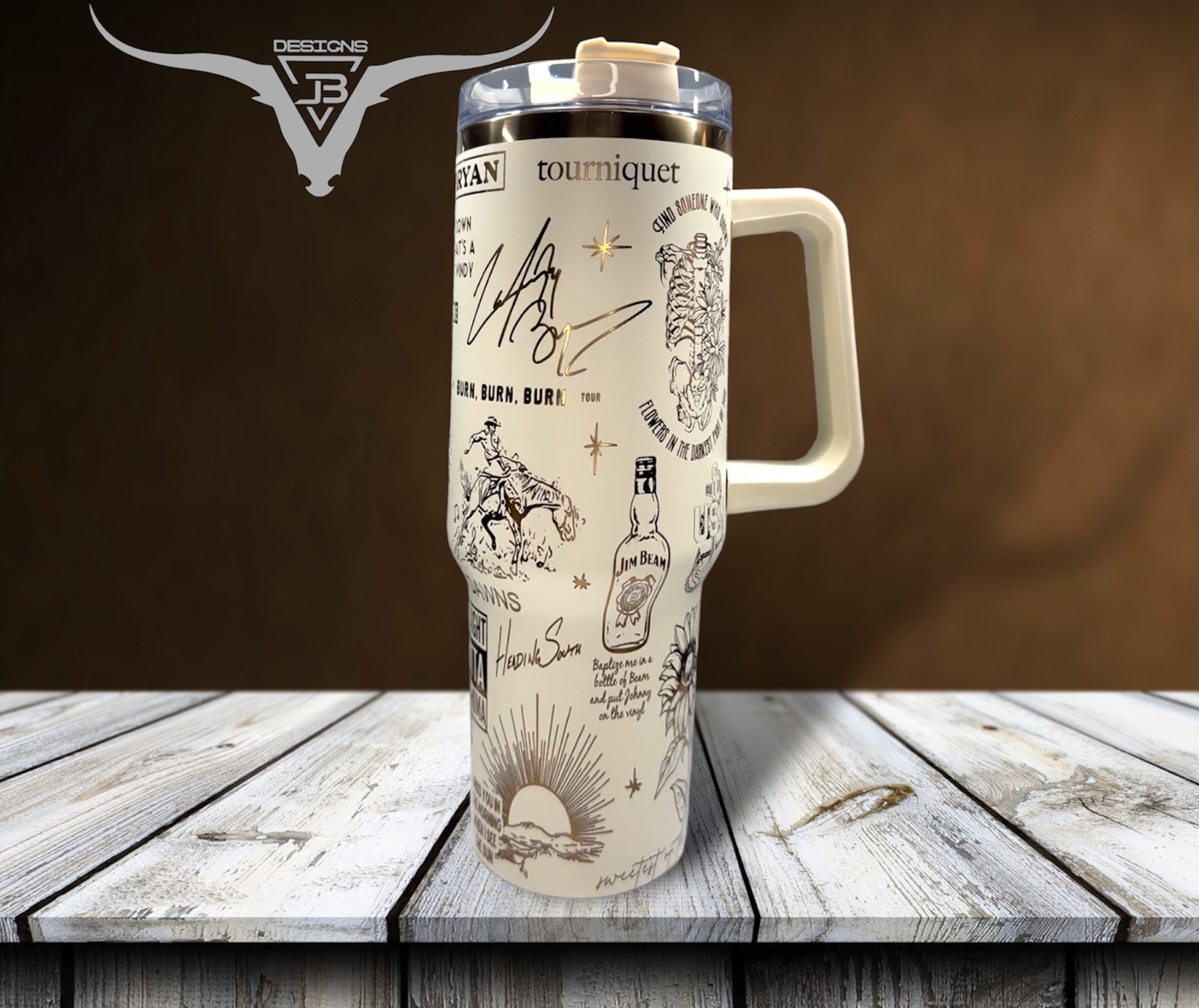 Country Music Zach Bryan Laser Engraved 30oz or 40oz Tumbler with Handle, Birthday Anniversary Tumbler Gift HFN, Gift for Country Music Lover