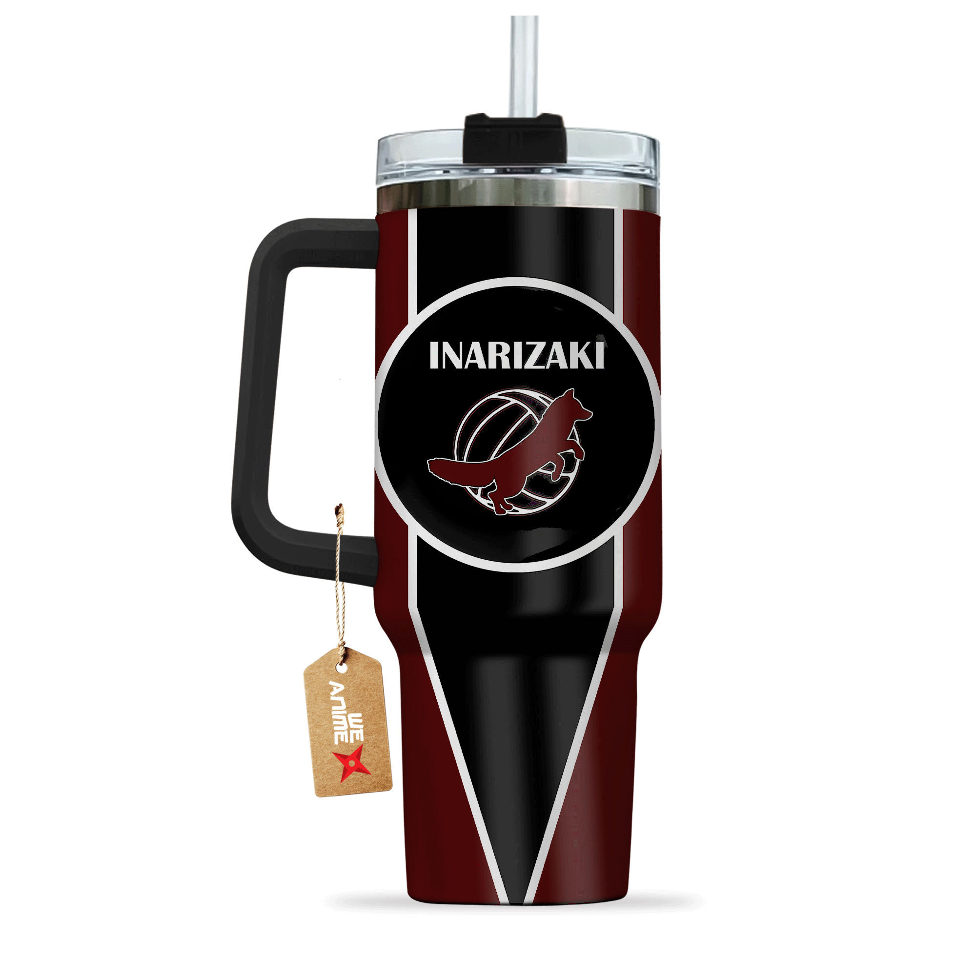 Inarizaki High Haikyuu Anime Custom 30oz or 40oz Quencher Stainless Steel Tumbler With Handle, Best Gift Idea NVA, Best Gift Idea NVA