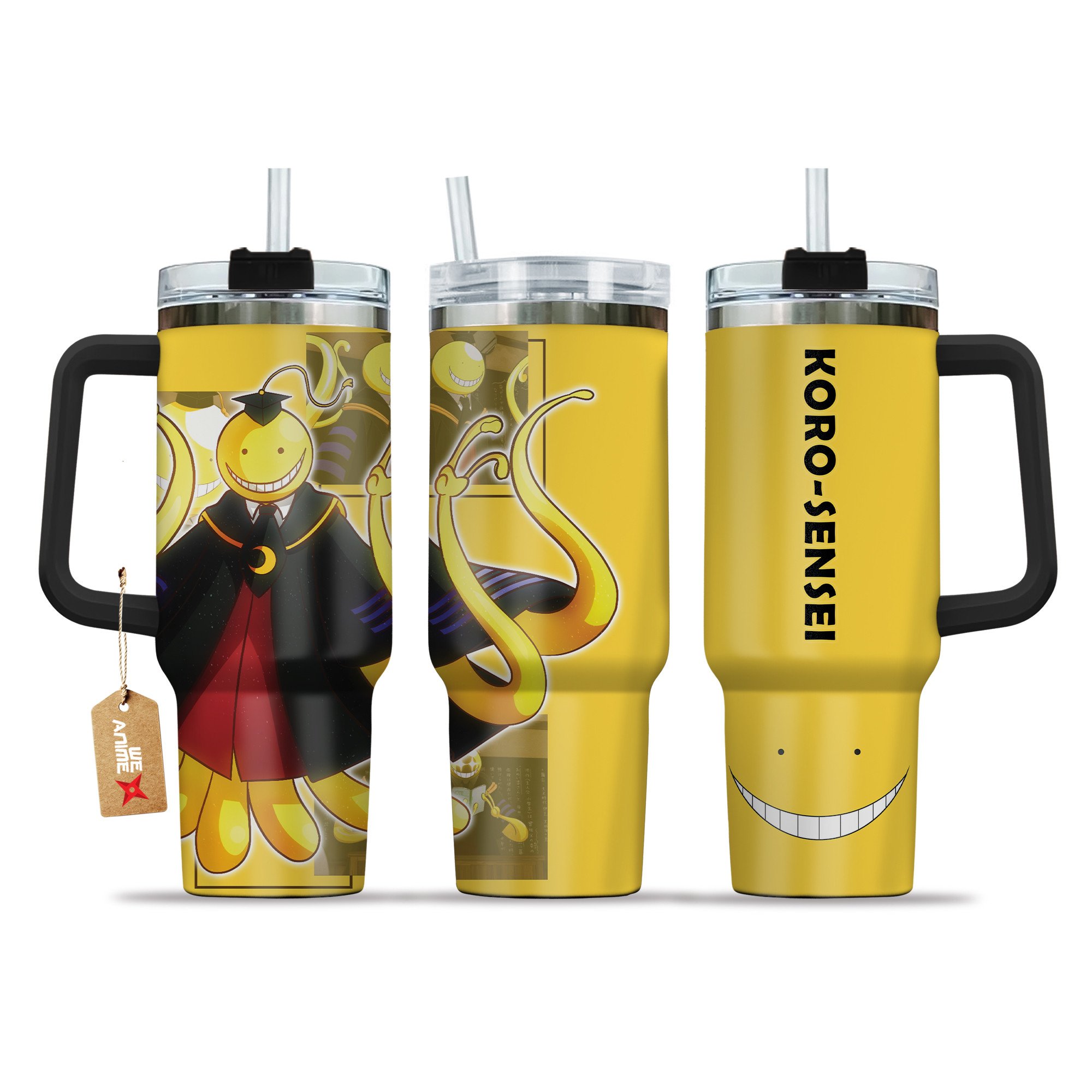 Korosensei Assassination Classroom Anime Custom Quencher 30oz or 40oz Stainless Steel Tumbler With Handle HG