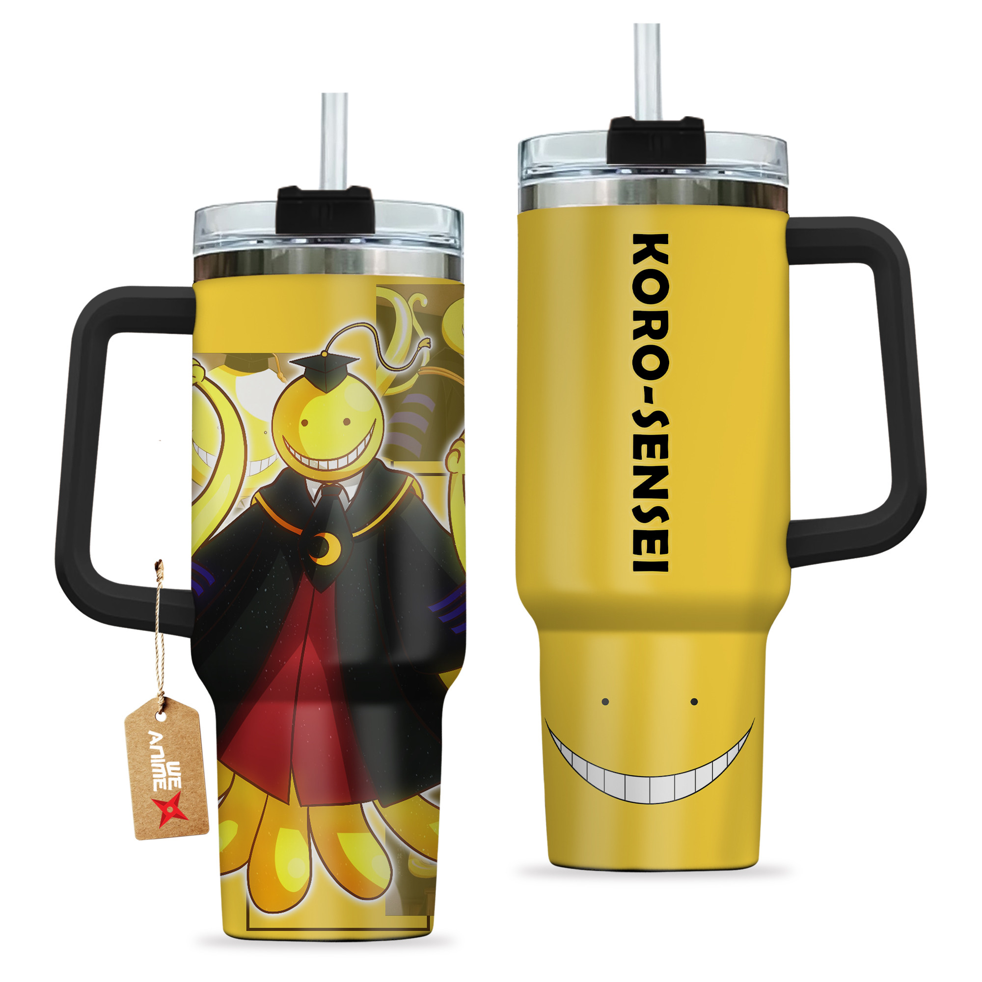 Korosensei Assassination Classroom Anime Custom Quencher 30oz or 40oz Stainless Steel Tumbler With Handle HG