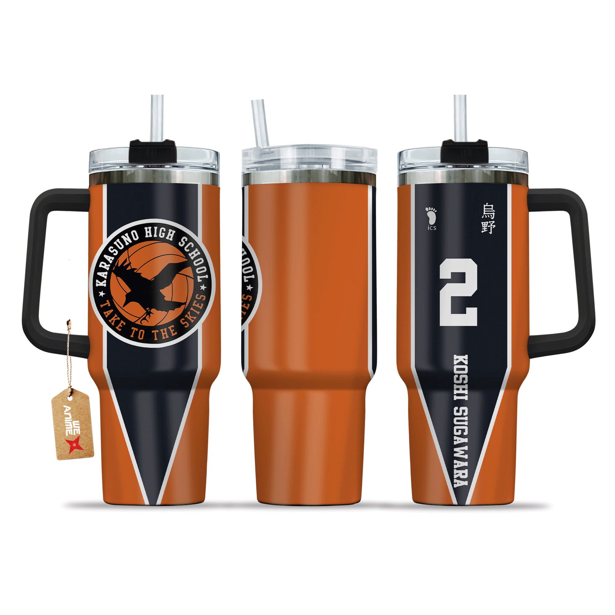 Koshi Sugawara Haikyuu Anime Custom 30oz or 40oz Quencher Stainless Steel Tumbler With Handle, Best Gift Idea NVA, Best Gift Idea NVA