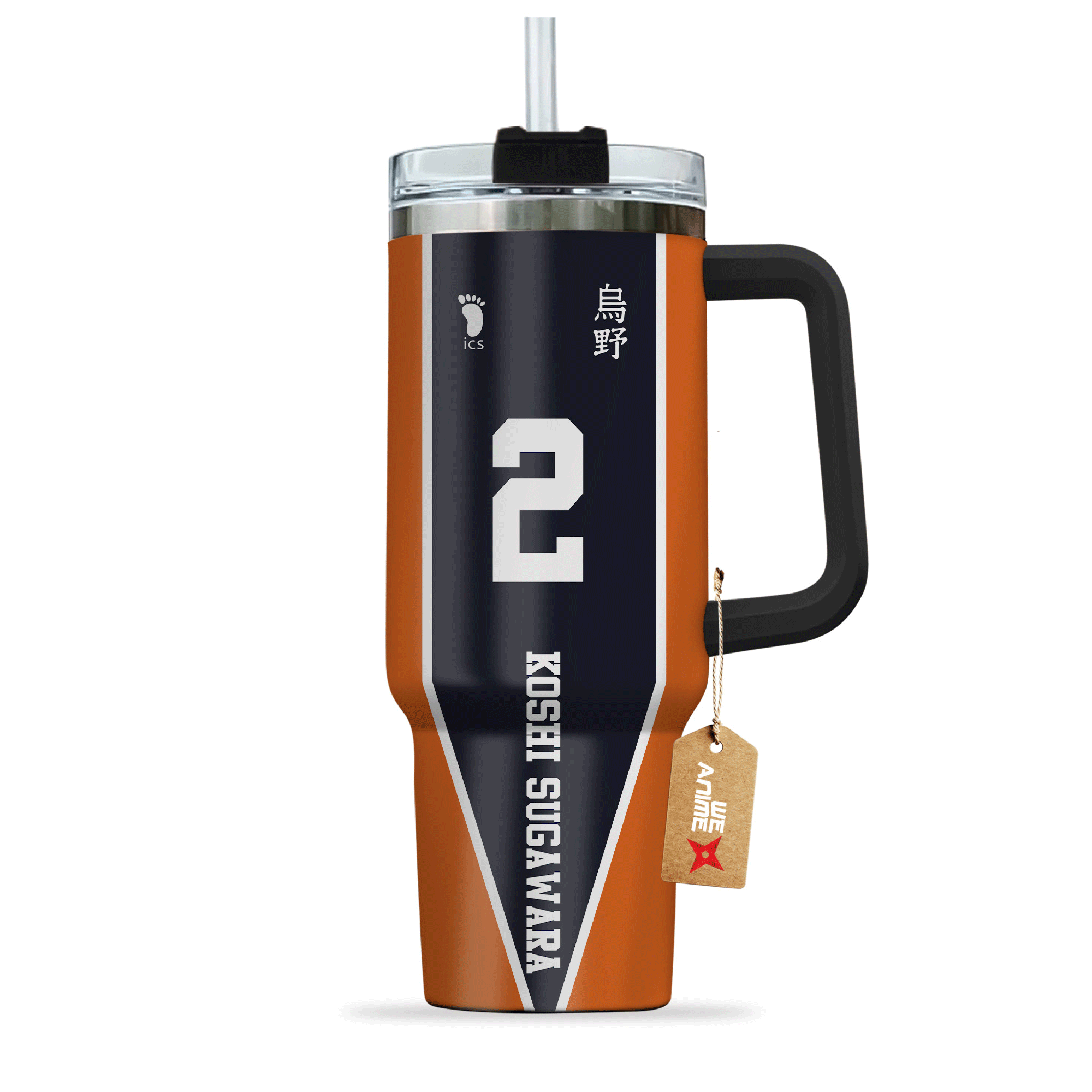 Koshi Sugawara Haikyuu Anime Custom 30oz or 40oz Quencher Stainless Steel Tumbler With Handle, Best Gift Idea NVA, Best Gift Idea NVA