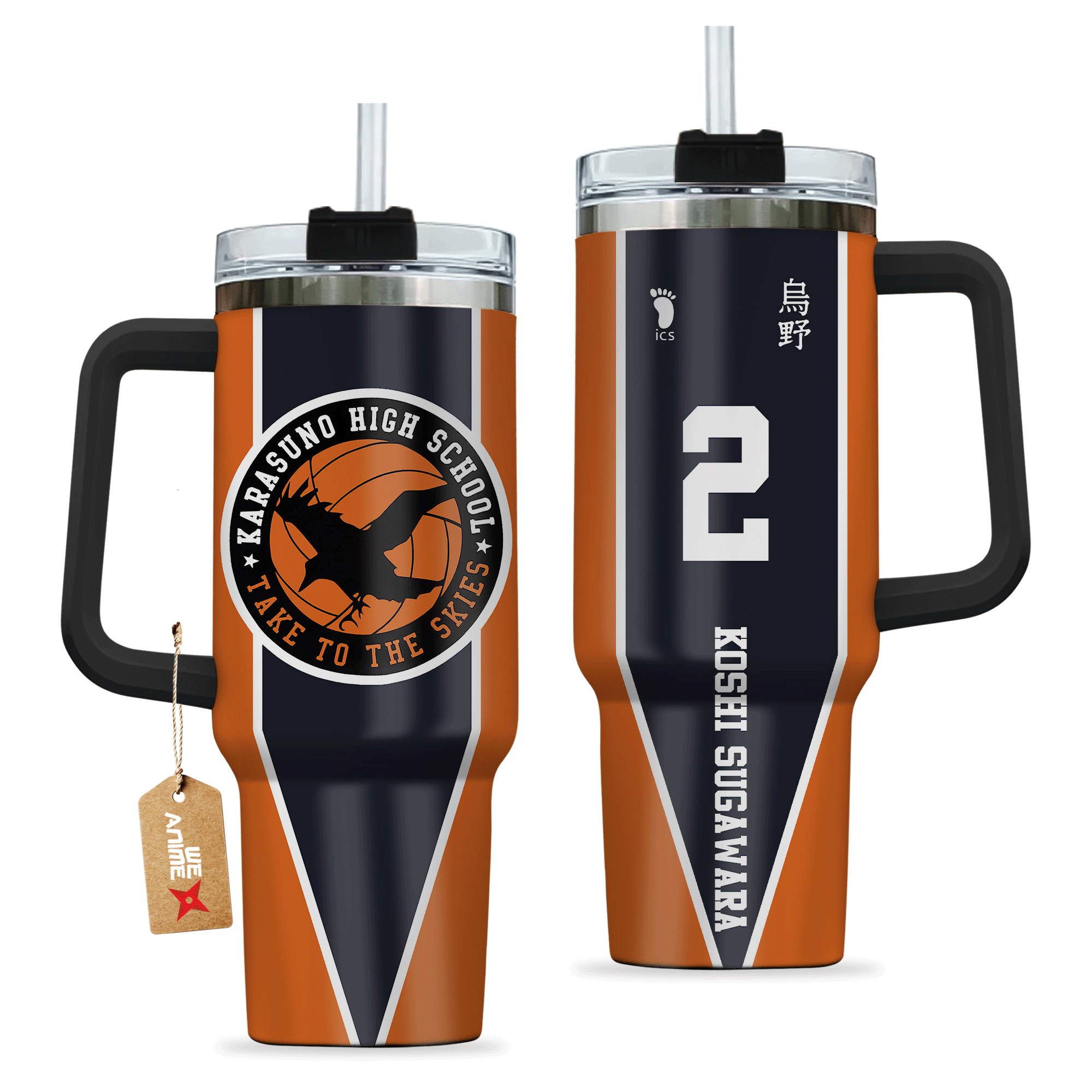 Koshi Sugawara Haikyuu Anime Custom 30oz or 40oz Quencher Stainless Steel Tumbler With Handle, Best Gift Idea NVA, Best Gift Idea NVA
