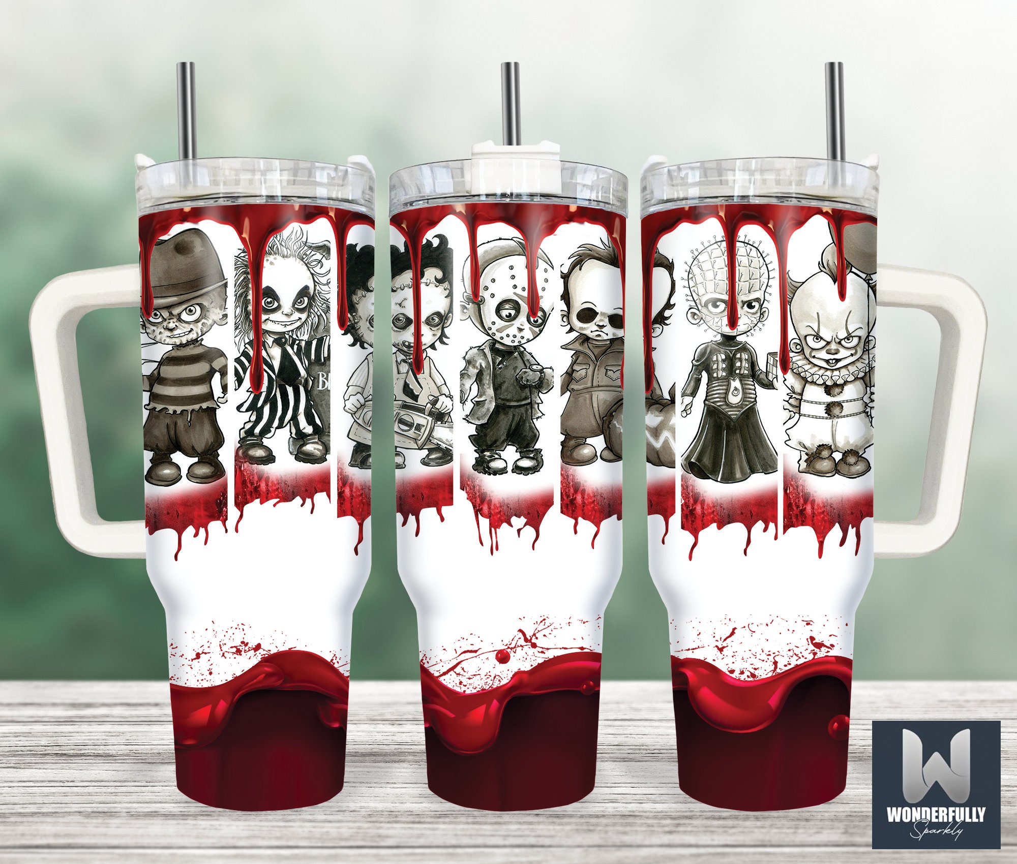 Serial Killers Horror Movies Custom Quencher 30oz or 40oz Stainless Steel Tumbler With Handle HG
