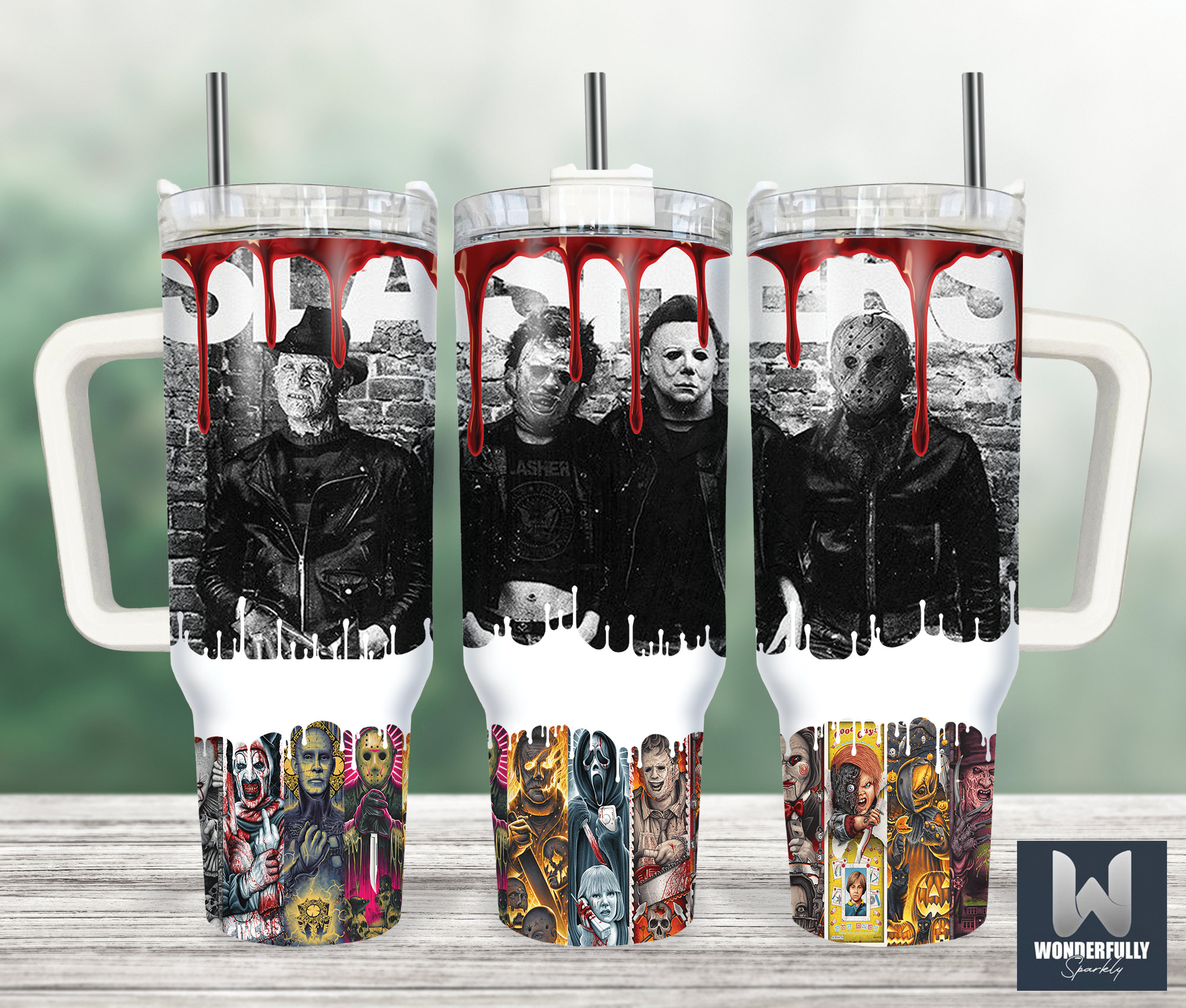 Serial Killers Horror Movies Custom Quencher 30oz or 40oz Stainless Steel Tumbler With Handle HG