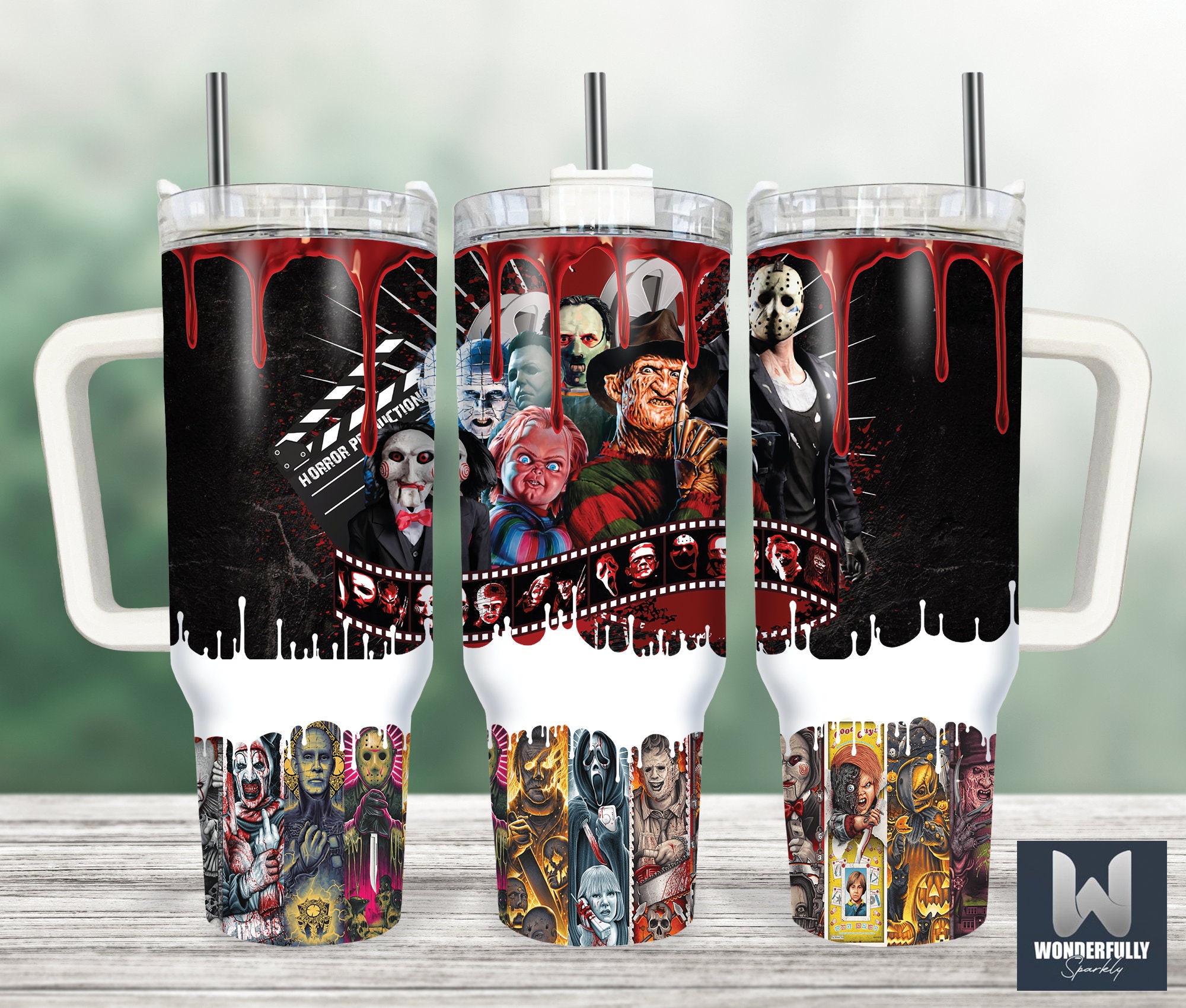 Serial Killers Horror Movies Custom Quencher 30oz or 40oz Stainless Steel Tumbler With Handle HG