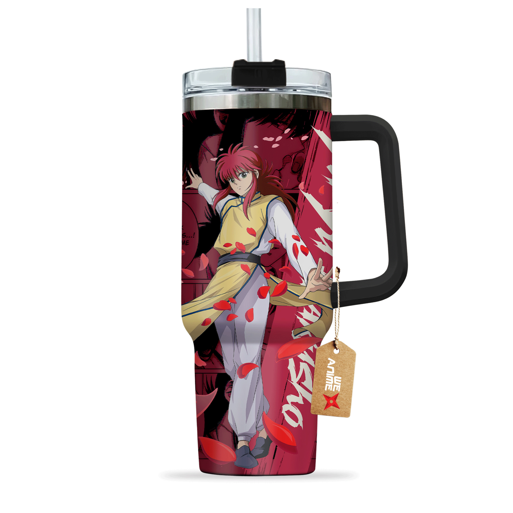 Yoko Kurama Yu Yu Hakusho Anime Custom 30oz or 40oz Quencher Stainless Steel Tumbler With Handle, Best Gift Idea NVA
