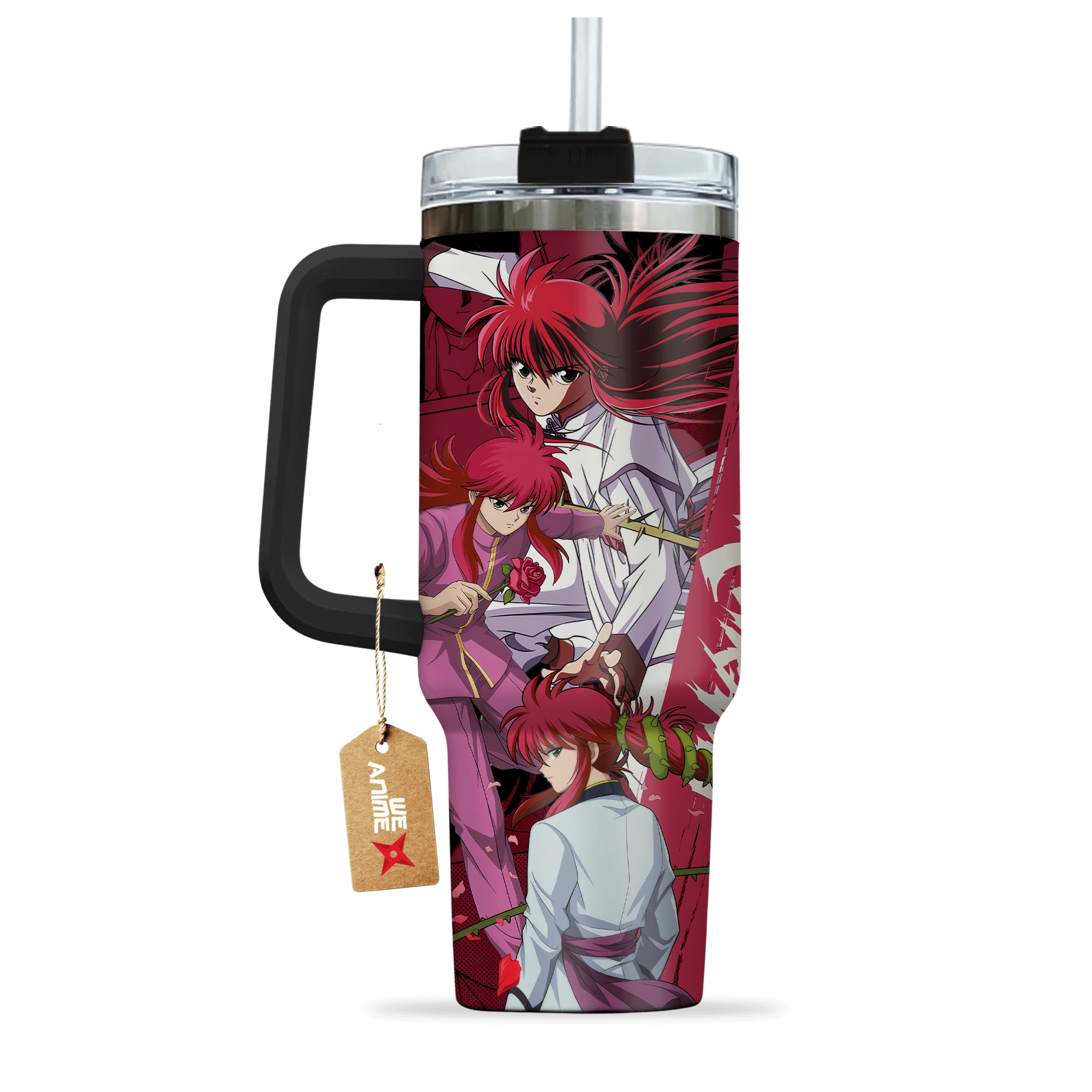 Yoko Kurama Yu Yu Hakusho Anime Custom 30oz or 40oz Quencher Stainless Steel Tumbler With Handle, Best Gift Idea NVA