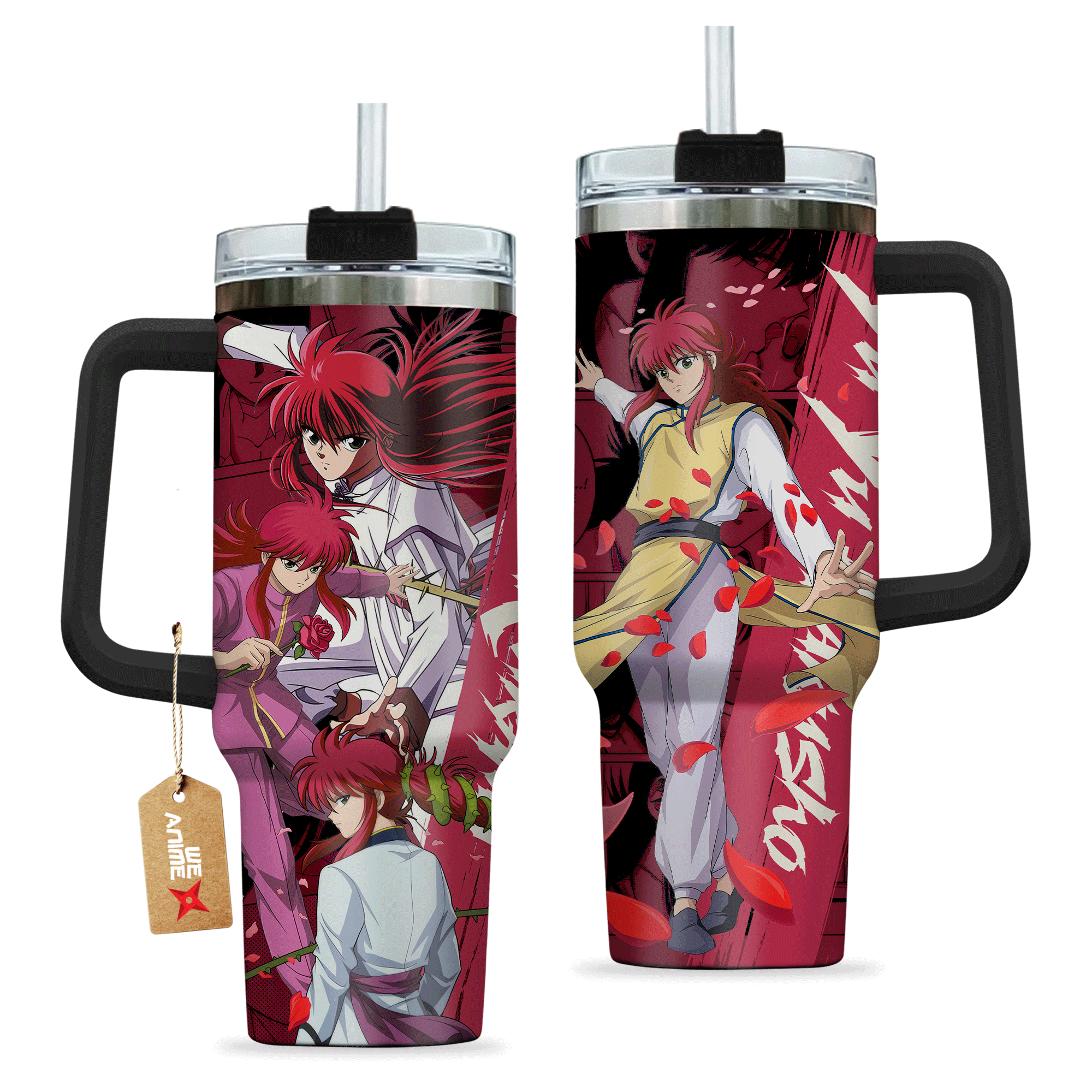 Yoko Kurama Yu Yu Hakusho Anime Custom 30oz or 40oz Quencher Stainless Steel Tumbler With Handle, Best Gift Idea NVA